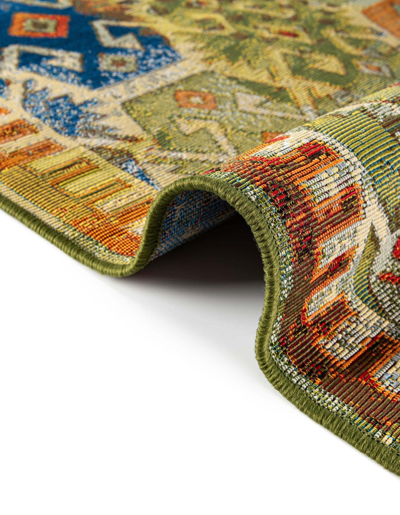 Rugs.com Outdoor Southwestern Collection Rug – 10 Ft Square Multi Flatweave-Pile Rug Perfect for Living Rooms, Kitchens, Entryways - Image 9