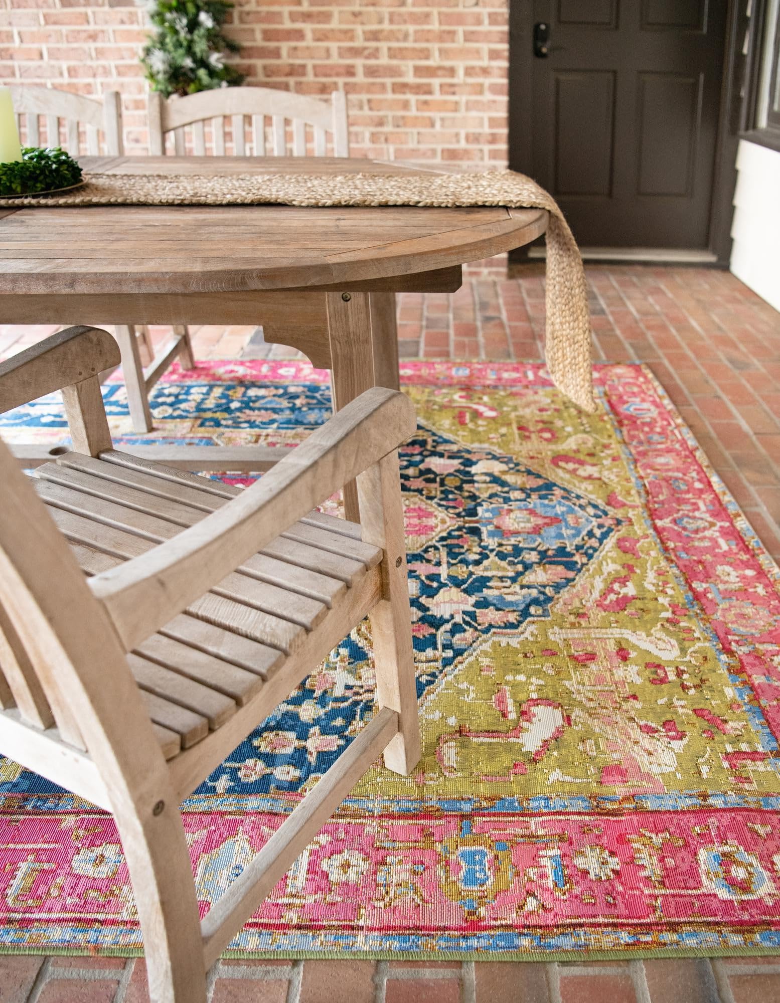 Rugs.com Outdoor Traditional Collection Rug – 4x6 Multi Flatweave-Pile Rug Perfect for Entryways, Kitchens, Breakfast Nooks, Accent Pieces - Image 3