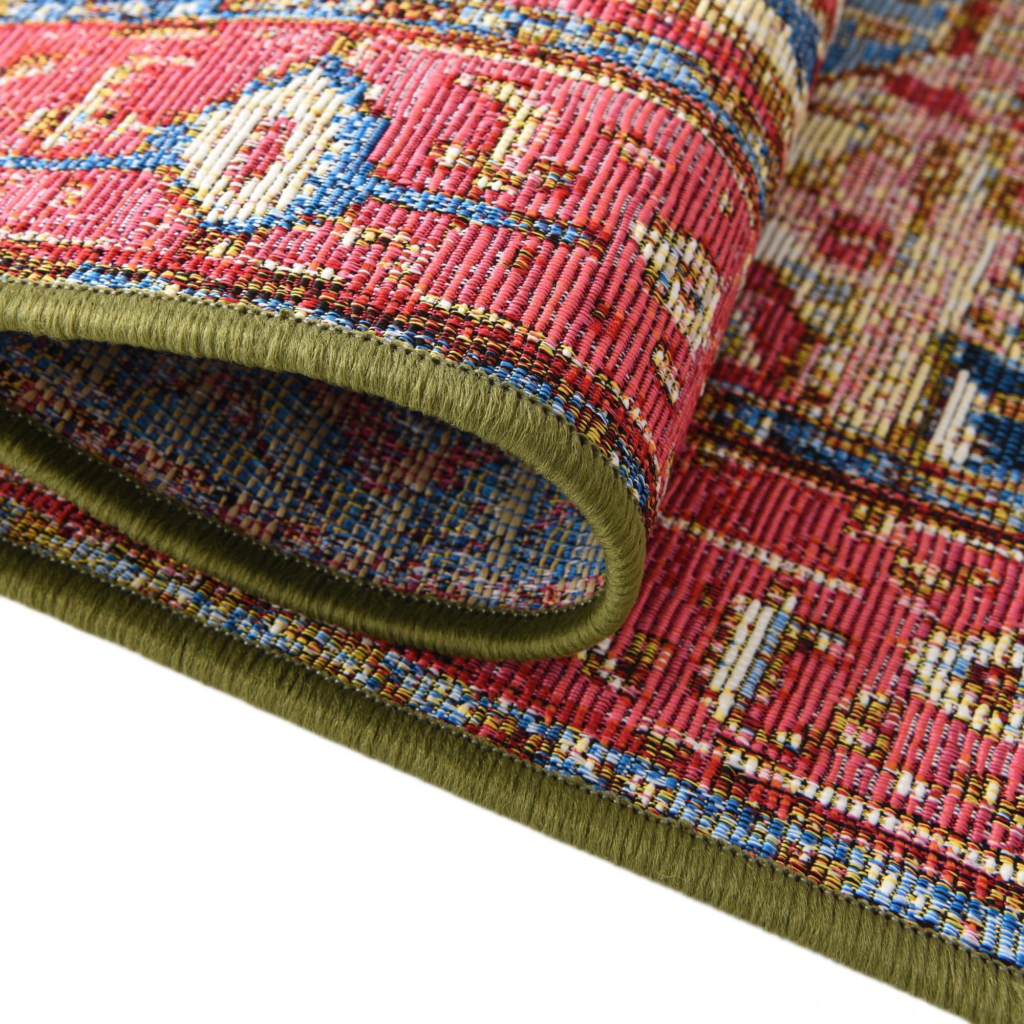 Rugs.com Outdoor Traditional Collection Rug – 4x6 Multi Flatweave-Pile Rug Perfect for Entryways, Kitchens, Breakfast Nooks, Accent Pieces - Image 5