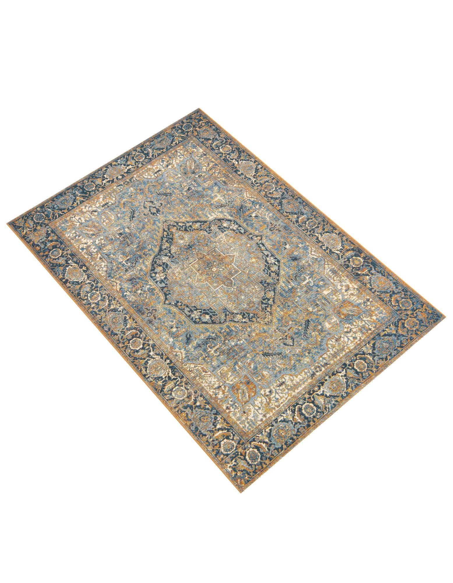 Rugs.com Outdoor Traditional Collection Rug – 5x8 Blue Flatweave-Pile Rug Perfect for Bedrooms, Dining Rooms, Living Rooms - Image 3