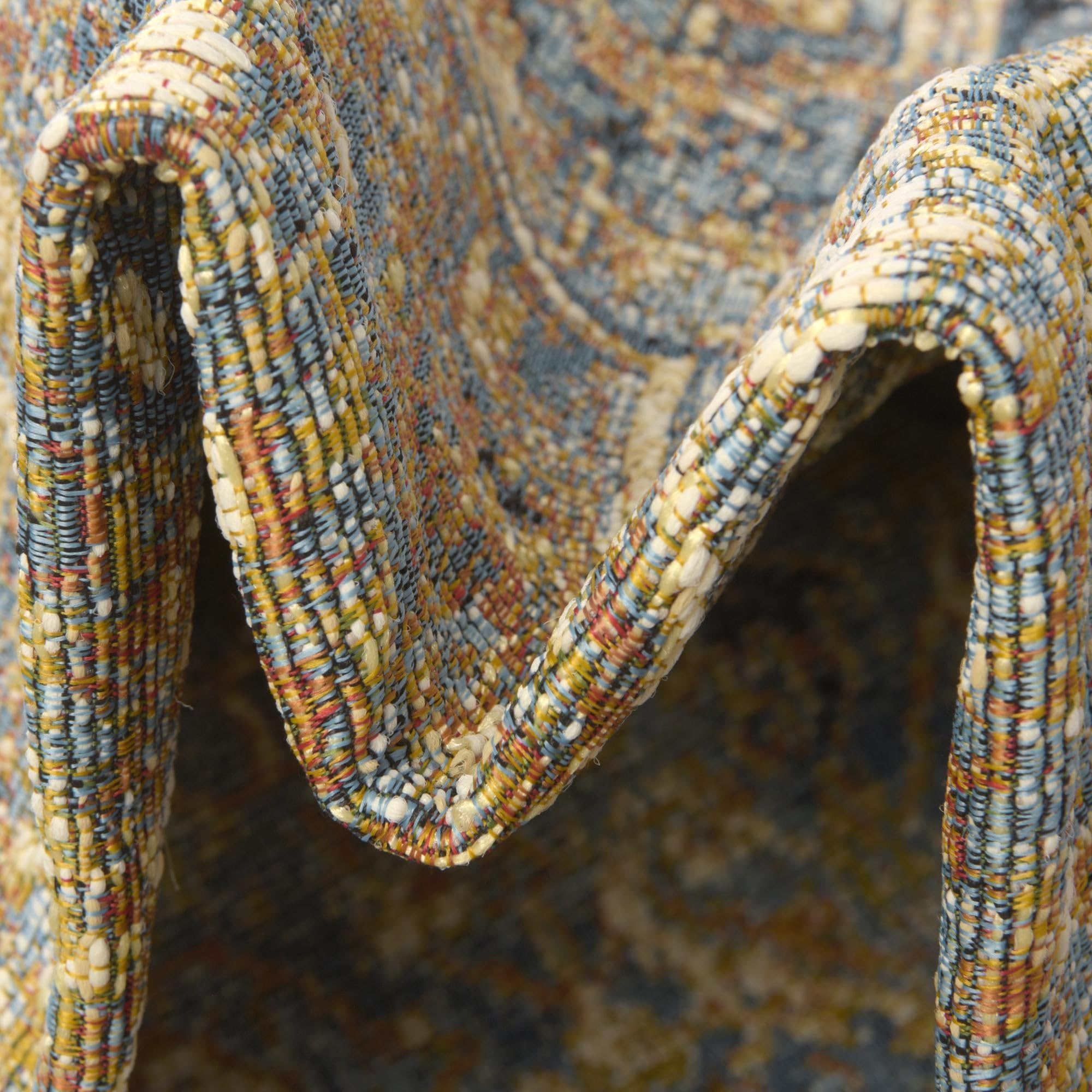 Rugs.com Outdoor Traditional Collection Rug – 5x8 Blue Flatweave-Pile Rug Perfect for Bedrooms, Dining Rooms, Living Rooms - Image 6