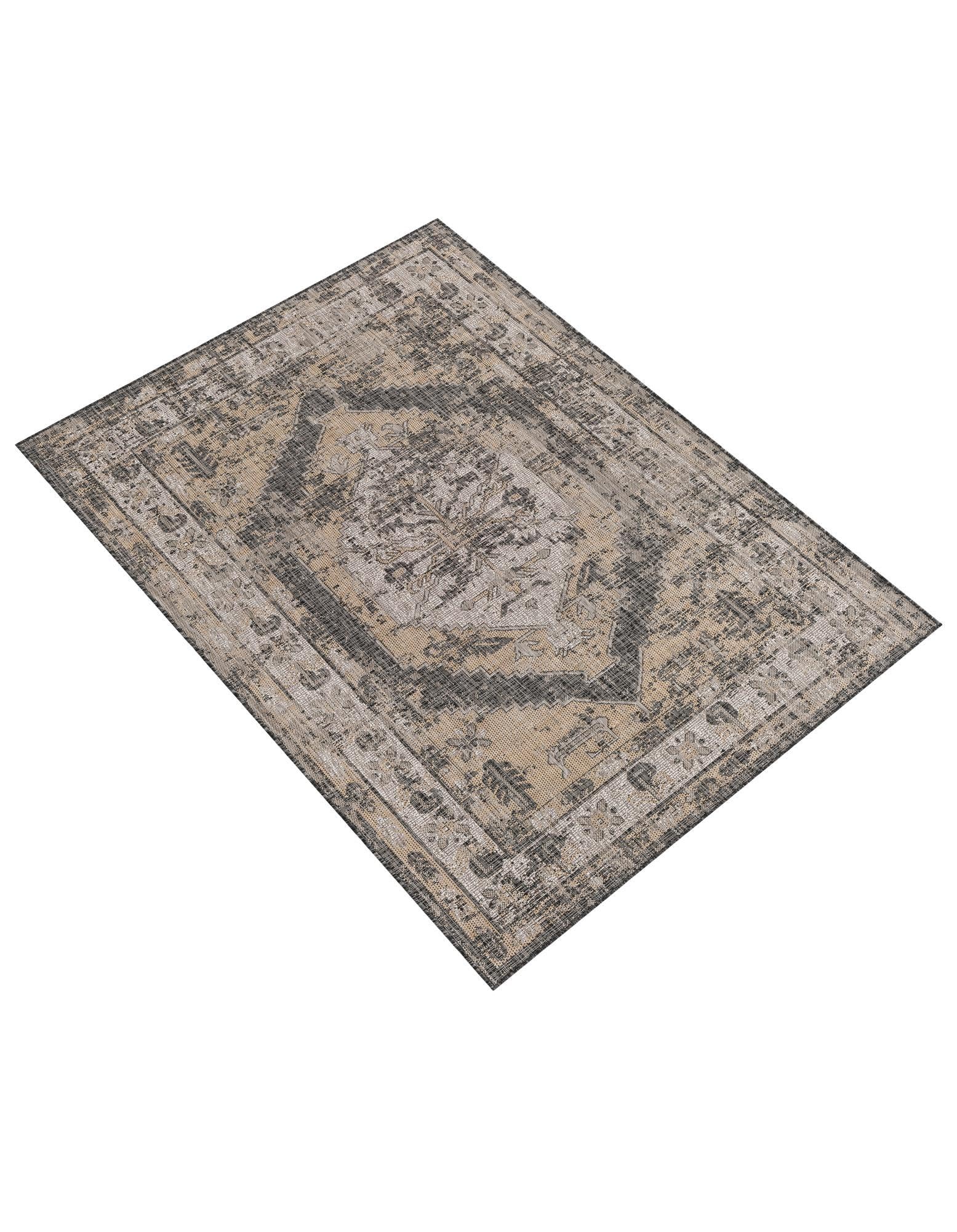 Rugs.com Outdoor Traditional Collection Rug – 5x8 Charcoal Flatweave-Pile Rug Perfect for Bedrooms, Dining Rooms, Living Rooms - Image 3