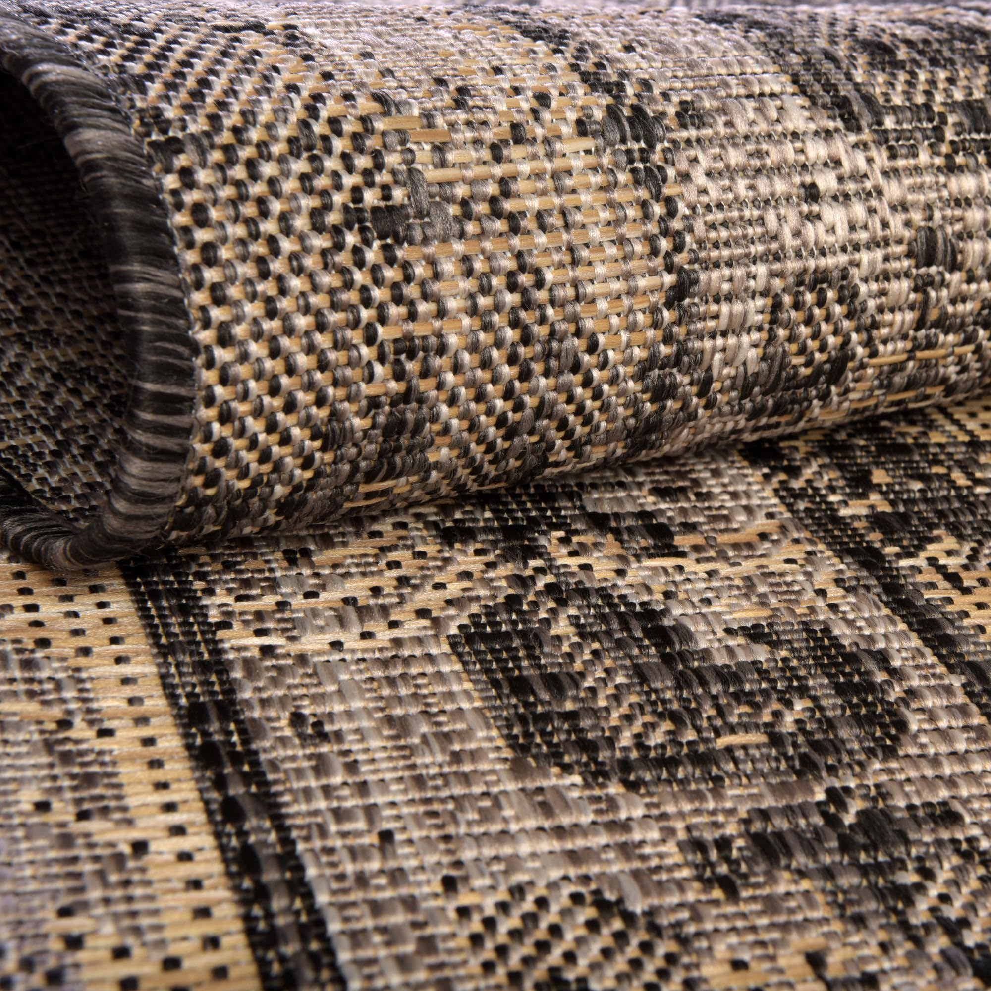 Rugs.com Outdoor Traditional Collection Rug – 5x8 Charcoal Flatweave-Pile Rug Perfect for Bedrooms, Dining Rooms, Living Rooms - Image 5