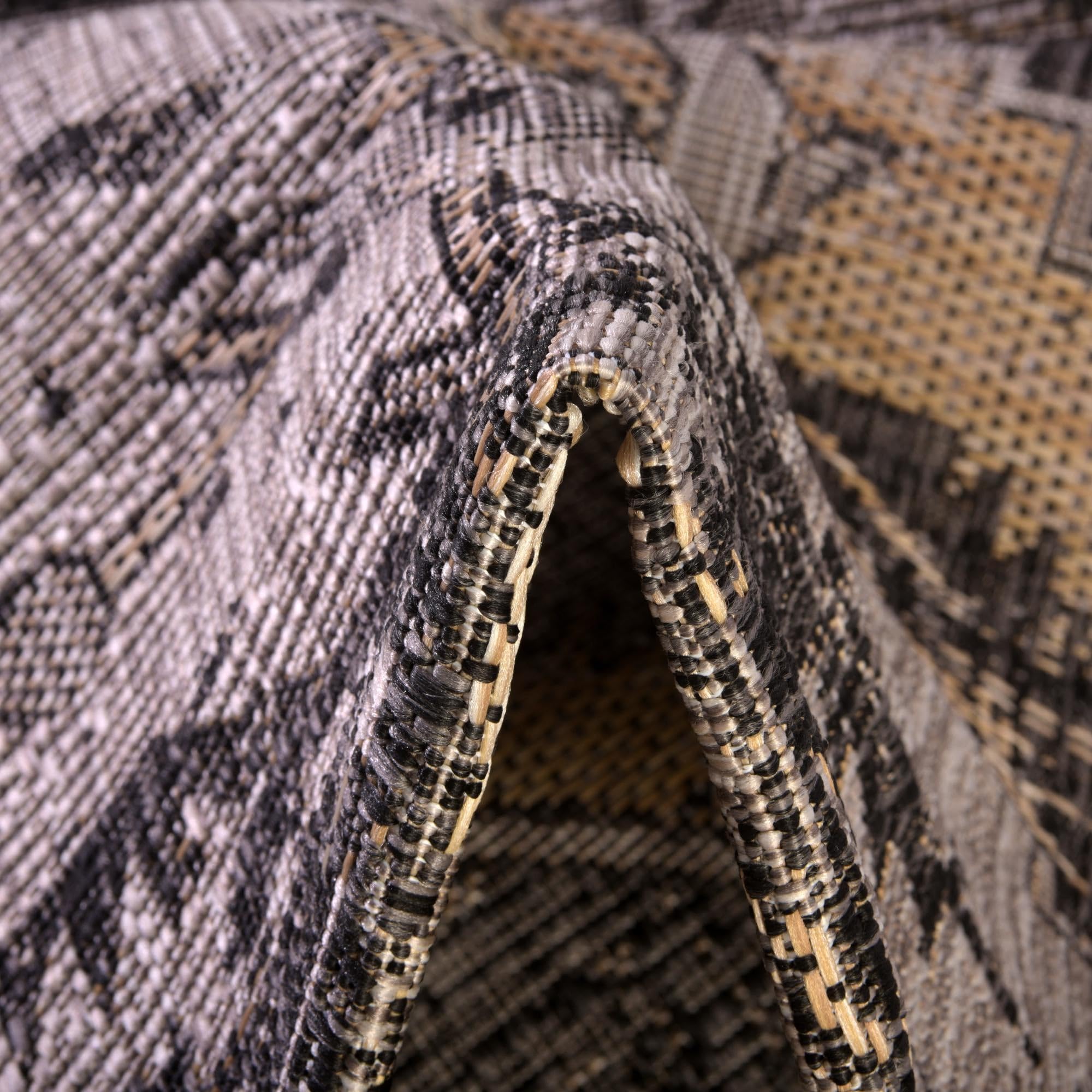 Rugs.com Outdoor Traditional Collection Rug – 5x8 Charcoal Flatweave-Pile Rug Perfect for Bedrooms, Dining Rooms, Living Rooms - Image 7