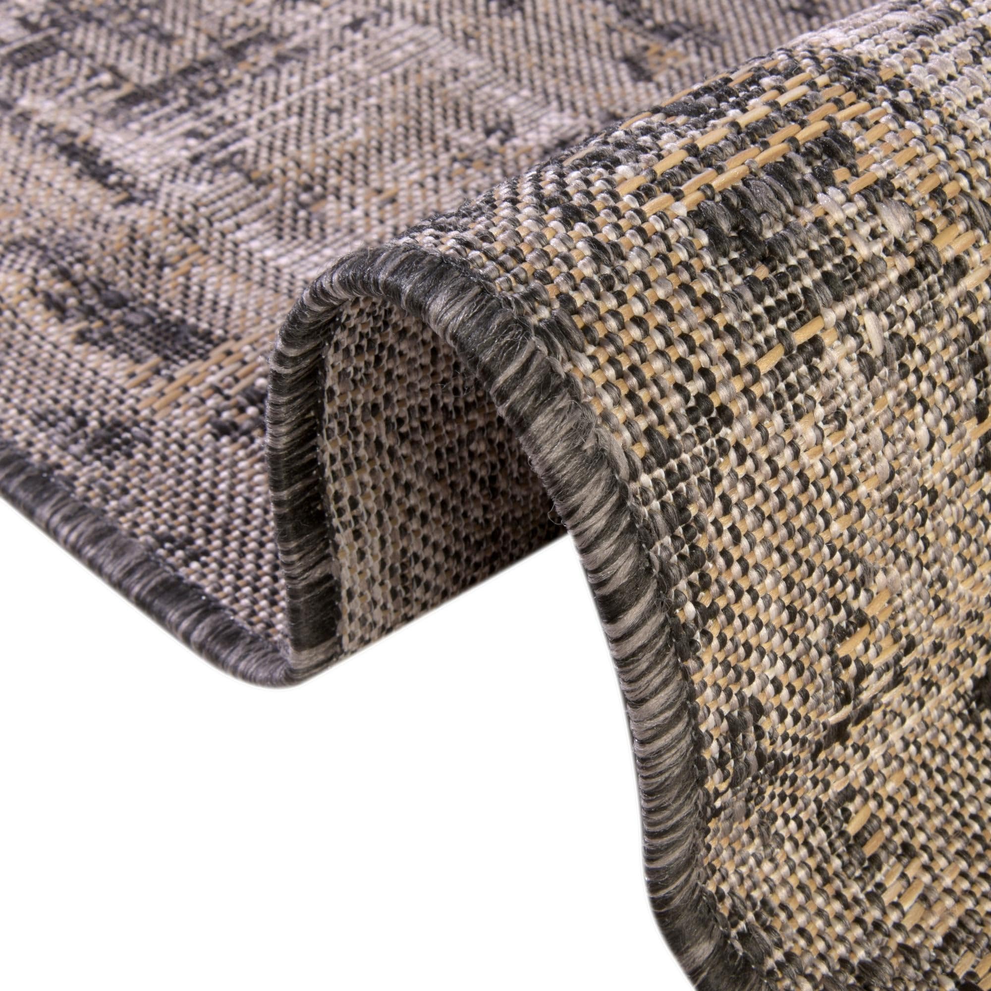 Rugs.com Outdoor Traditional Collection Rug – 5x8 Charcoal Flatweave-Pile Rug Perfect for Bedrooms, Dining Rooms, Living Rooms - Image 9