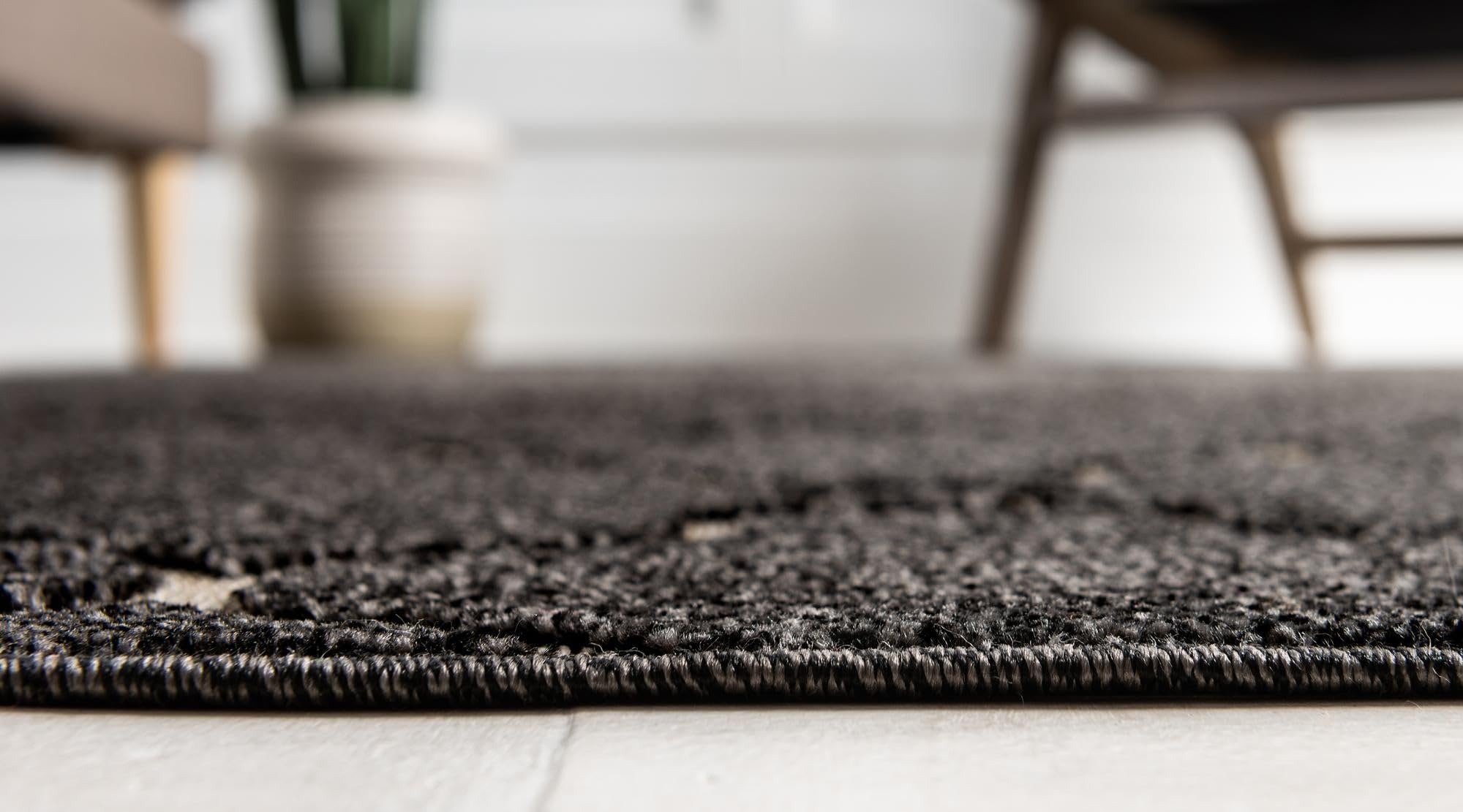 Rugs.com Outdoor Trellis Textured Collection Rug – 9x12 Black Flatweave-Pile Rug Perfect for Living Rooms, Large Dining Rooms, Open Floorplans - Image 5