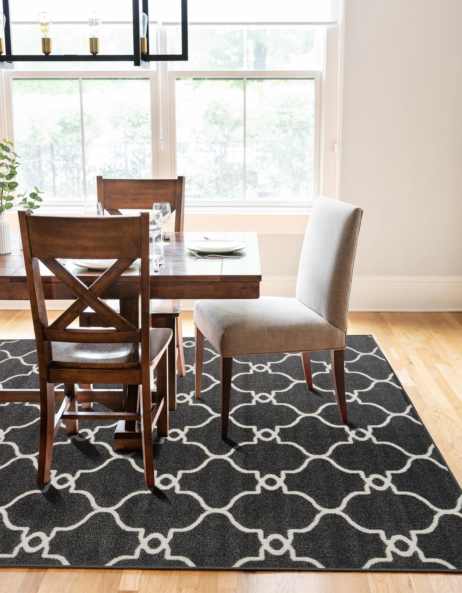 Rugs.com Outdoor Trellis Textured Collection Rug – 9x12 Black Flatweave-Pile Rug Perfect for Living Rooms, Large Dining Rooms, Open Floorplans - Image 9