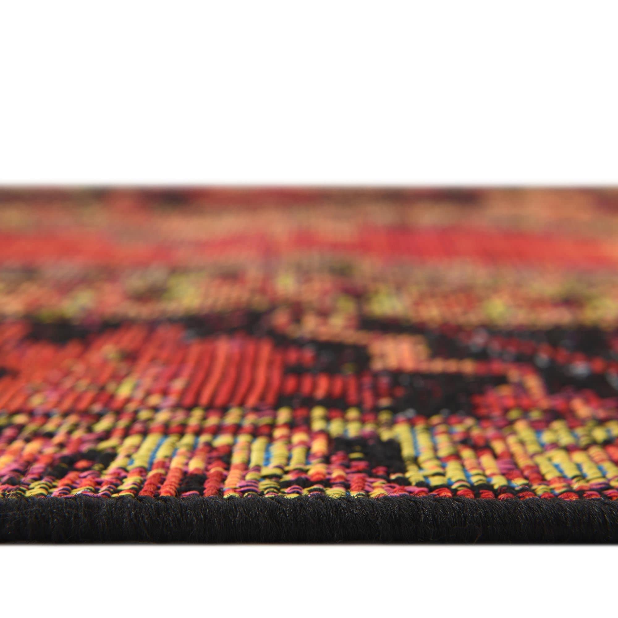 Rugs.com Outdoor Tribal Collection Rug – 10 Ft Round Multi Flatweave-Pile Rug Perfect for Kitchens, Dining Rooms - Image 3