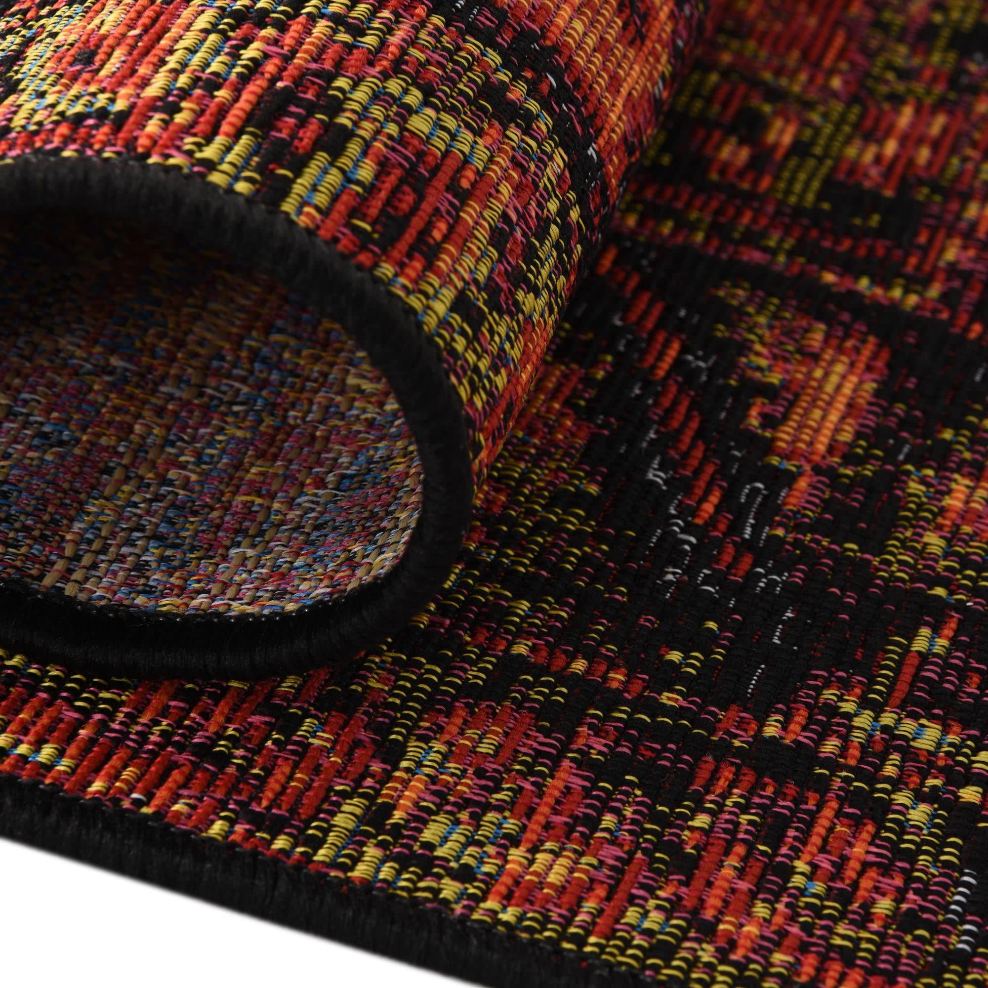 Rugs.com Outdoor Tribal Collection Rug – 10 Ft Round Multi Flatweave-Pile Rug Perfect for Kitchens, Dining Rooms - Image 4