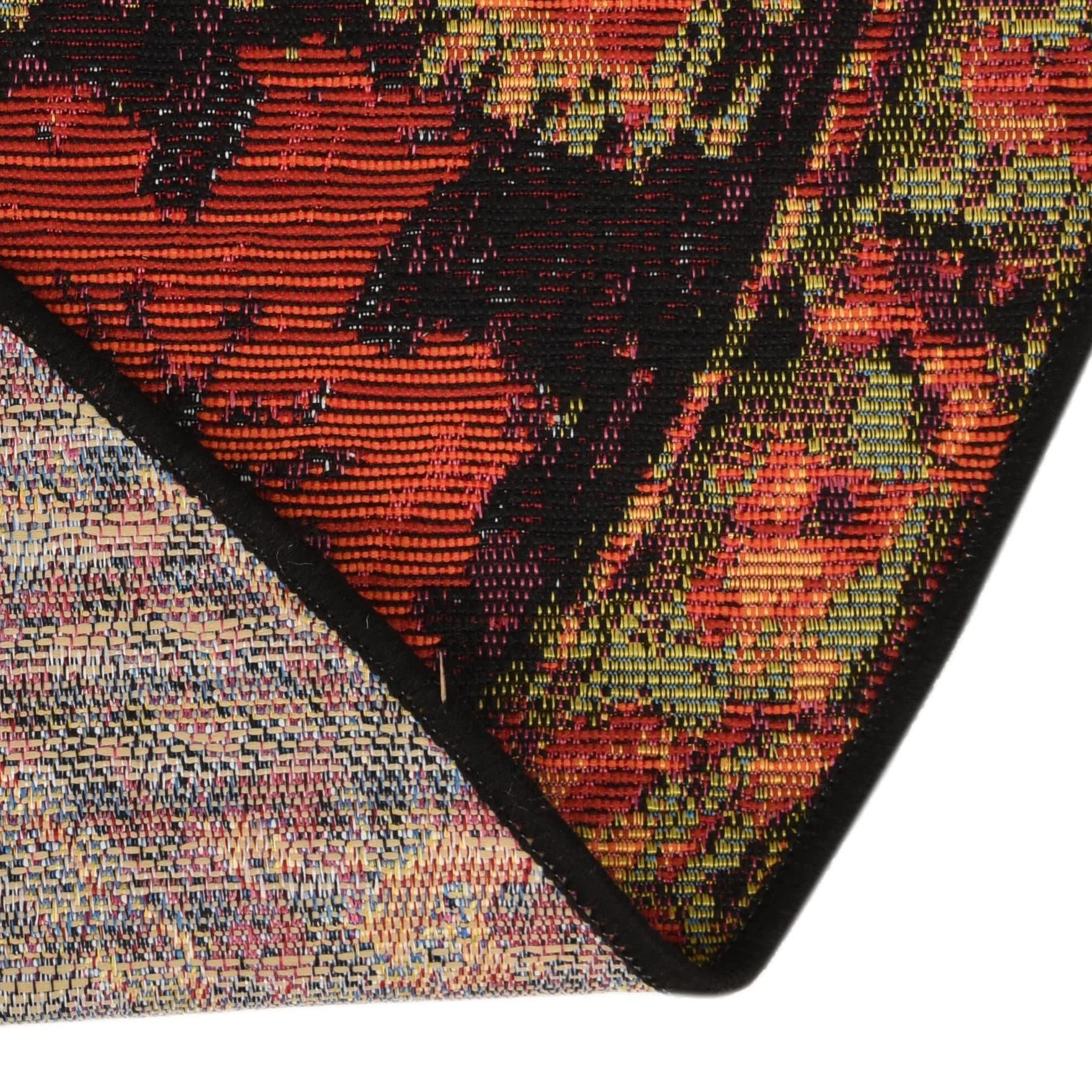 Rugs.com Outdoor Tribal Collection Rug – 10 Ft Round Multi Flatweave-Pile Rug Perfect for Kitchens, Dining Rooms - Image 7