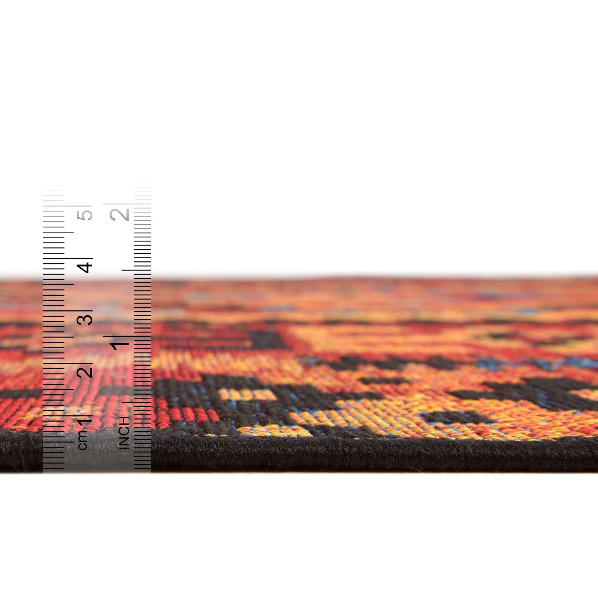 Rugs.com Outdoor Tribal Collection Rug – 10 Ft Runner Multi Flatweave-Pile Rug Perfect for Hallways, Entryways - Image 3