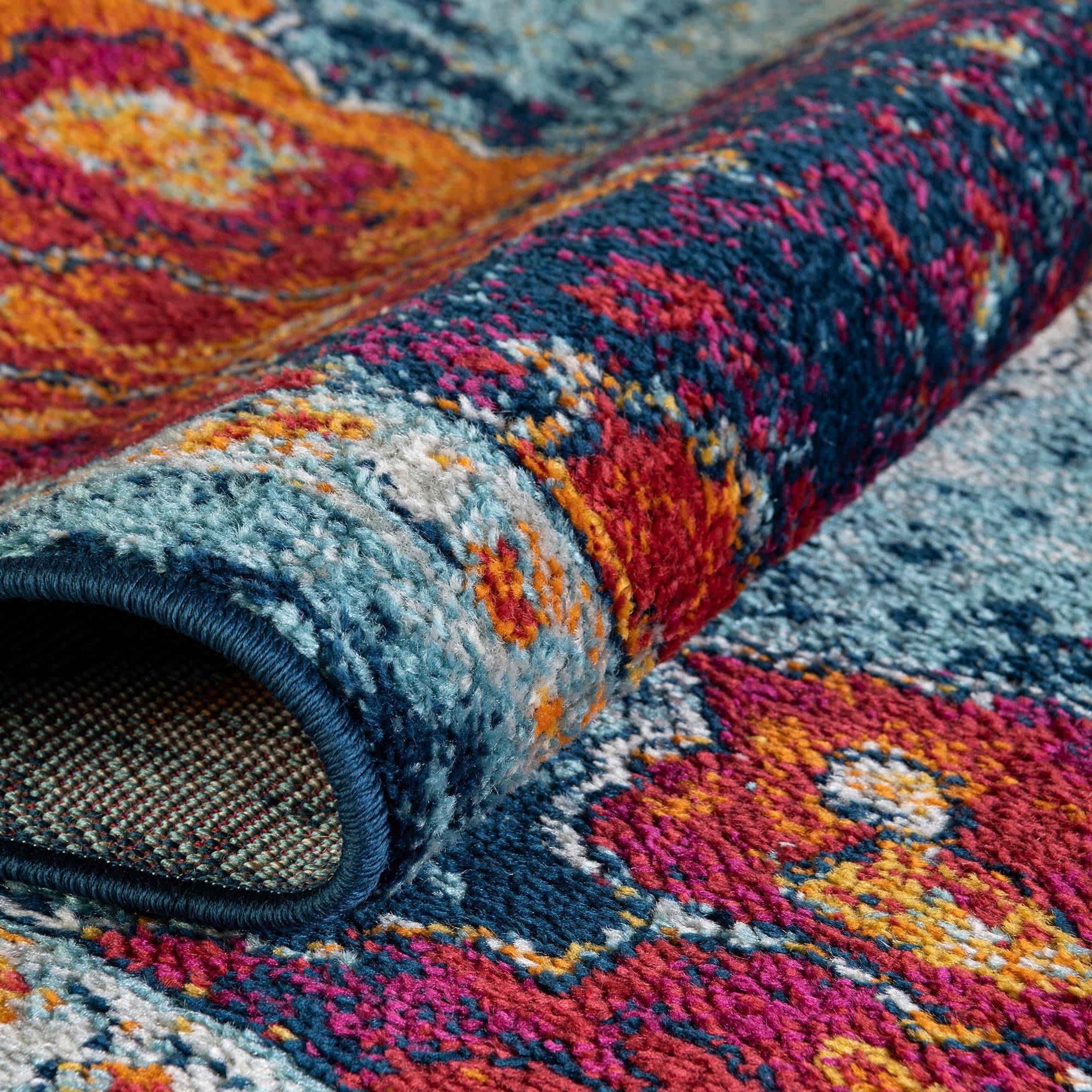 Rugs.com Parker Collection Rug – 5 Ft Octagon Multi Medium Rug Perfect for Living Rooms, Kitchens, Entryways - Image 6