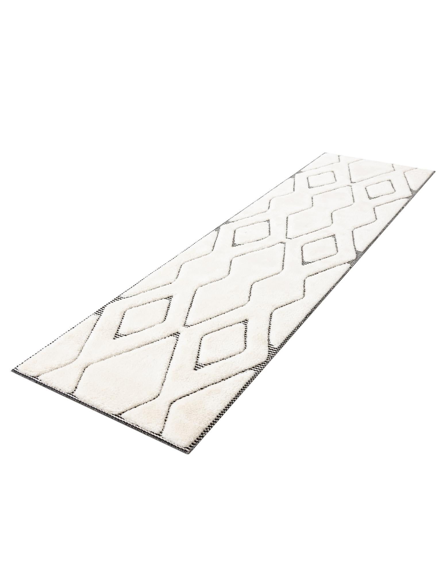 Rugs.com Prismatic Collection Rug – 10 Ft Runner Ivory White Flatweave-Pile Rug Perfect for Hallways, Entryways - Image 3