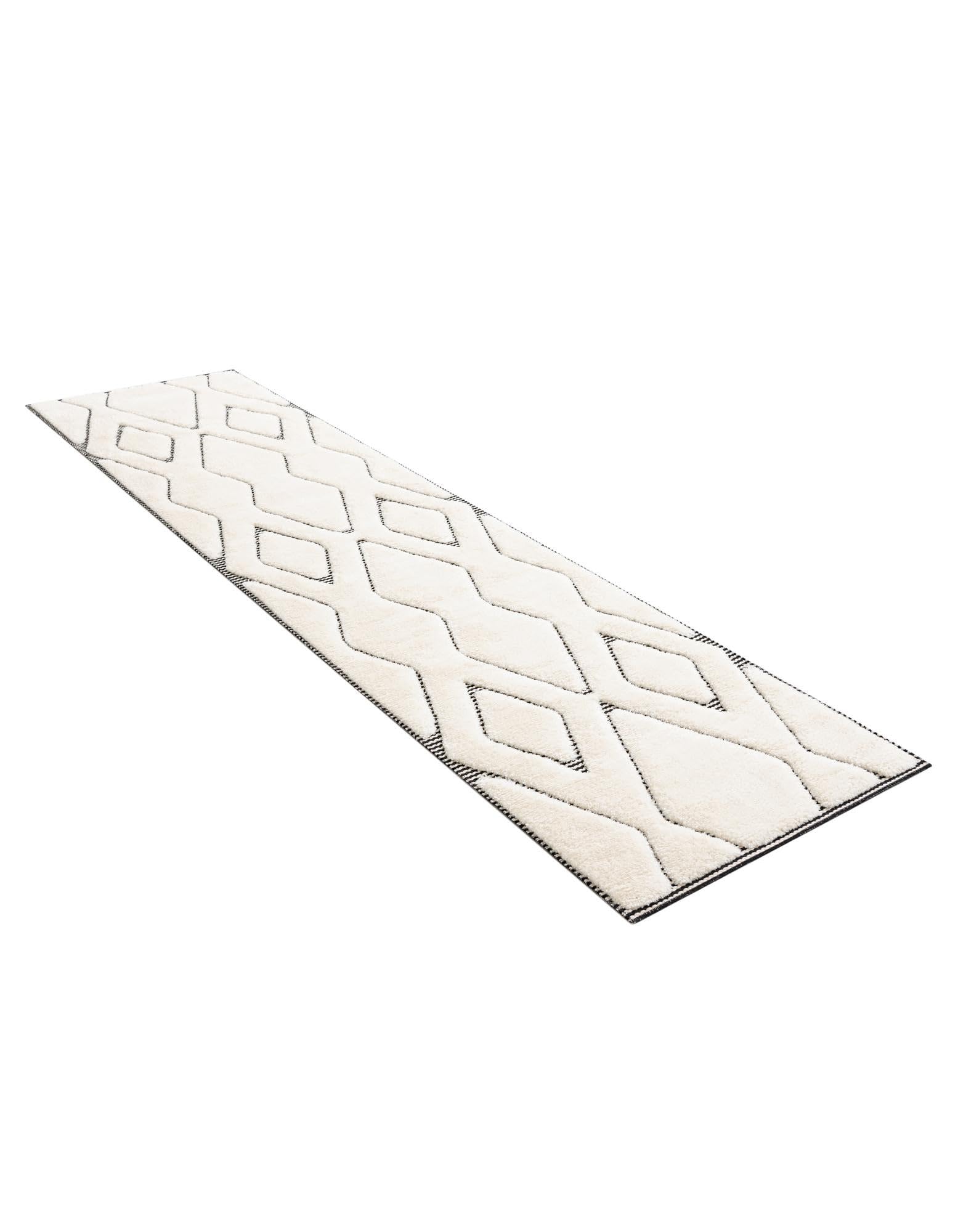 Rugs.com Prismatic Collection Rug – 10 Ft Runner Ivory White Flatweave-Pile Rug Perfect for Hallways, Entryways - Image 4
