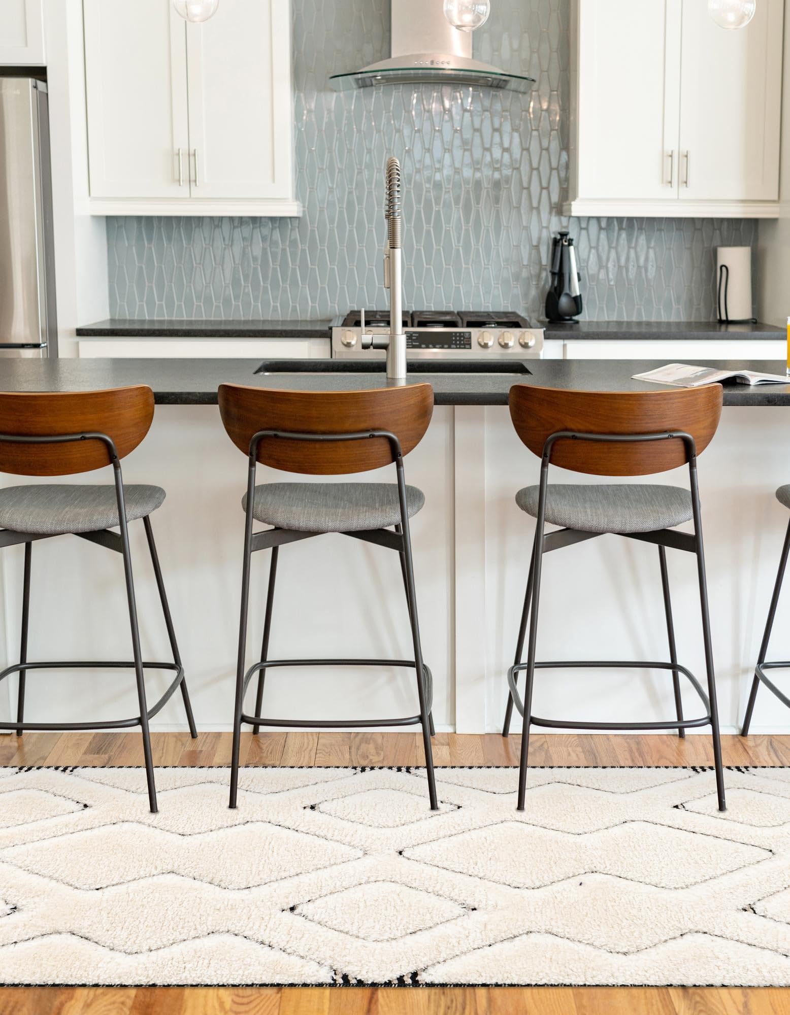 Rugs.com Prismatic Collection Rug – 10 Ft Runner Ivory White Flatweave-Pile Rug Perfect for Hallways, Entryways - Image 5