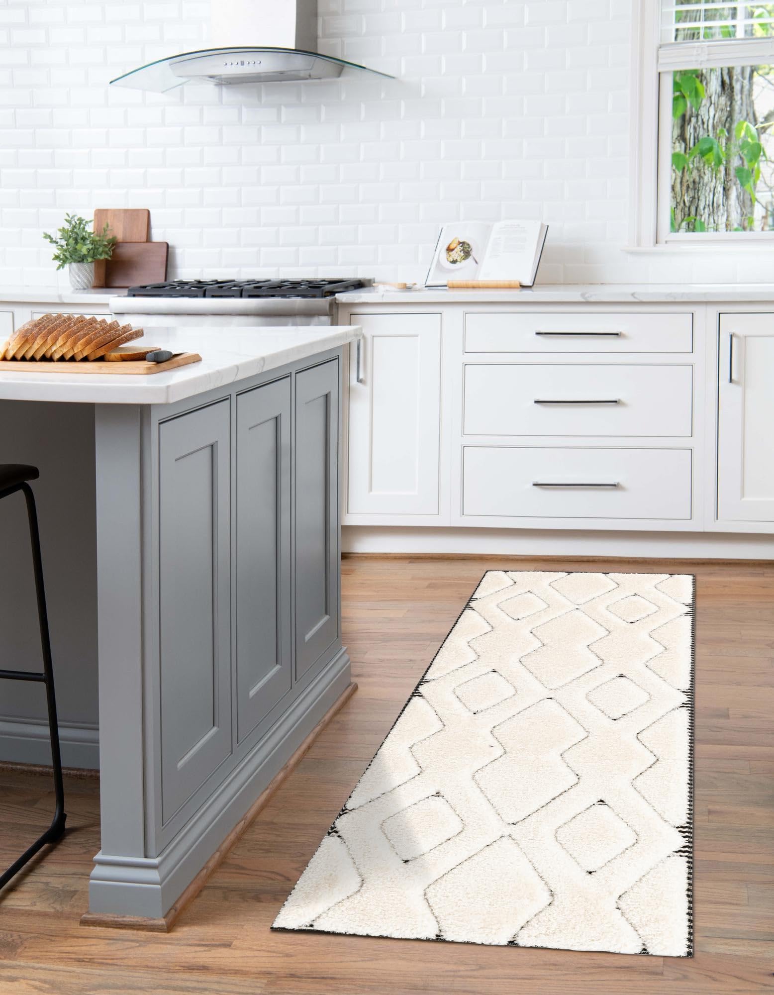 Rugs.com Prismatic Collection Rug – 10 Ft Runner Ivory White Flatweave-Pile Rug Perfect for Hallways, Entryways - Image 6