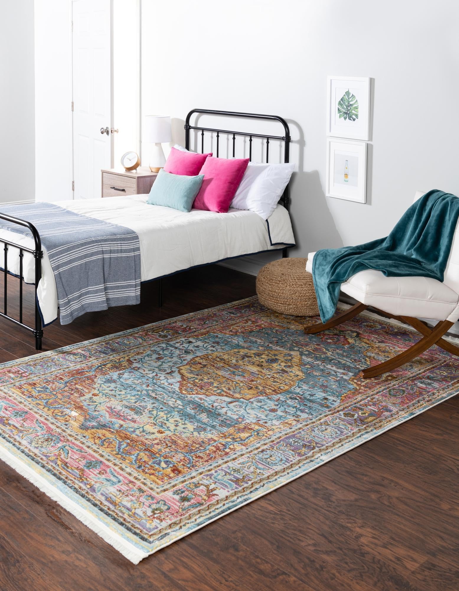 Rugs.com Santiago Collection Rug – 10x13 Light Blue Medium-Pile Rug Perfect for Living Rooms, Large Dining Rooms, Open Floorplans - Image 3