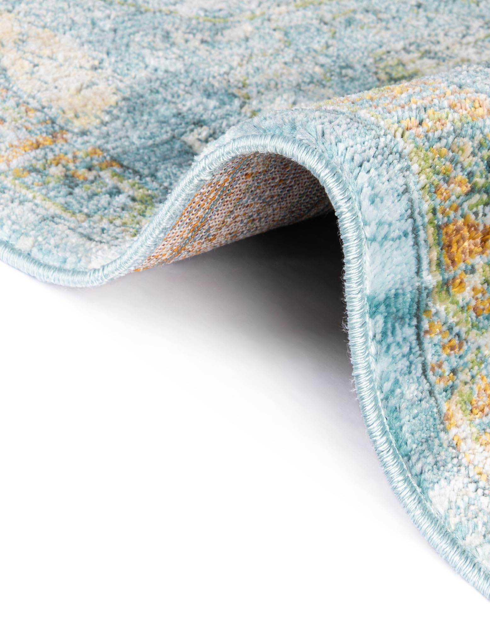 Rugs.com Santiago Collection Rug – 4x6 Light Blue Medium-Pile Rug Perfect for Entryways, Kitchens, Breakfast Nooks, Accent Pieces - Image 9