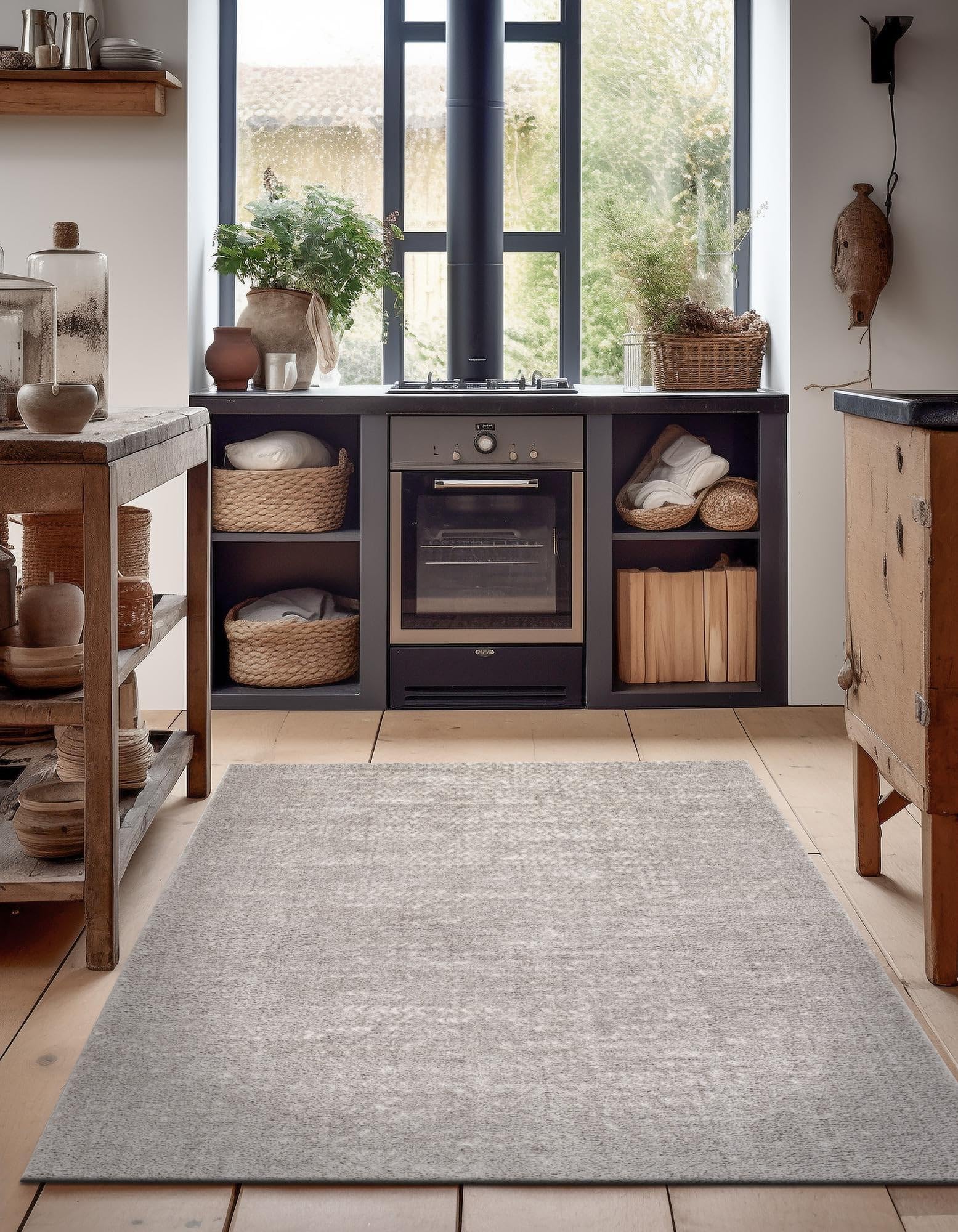 Rugs.com Sepia Collection Rug – 4x6 Cloud Gray High-Pile Rug Perfect for Entryways, Kitchens, Breakfast Nooks, Accent Pieces - Image 8