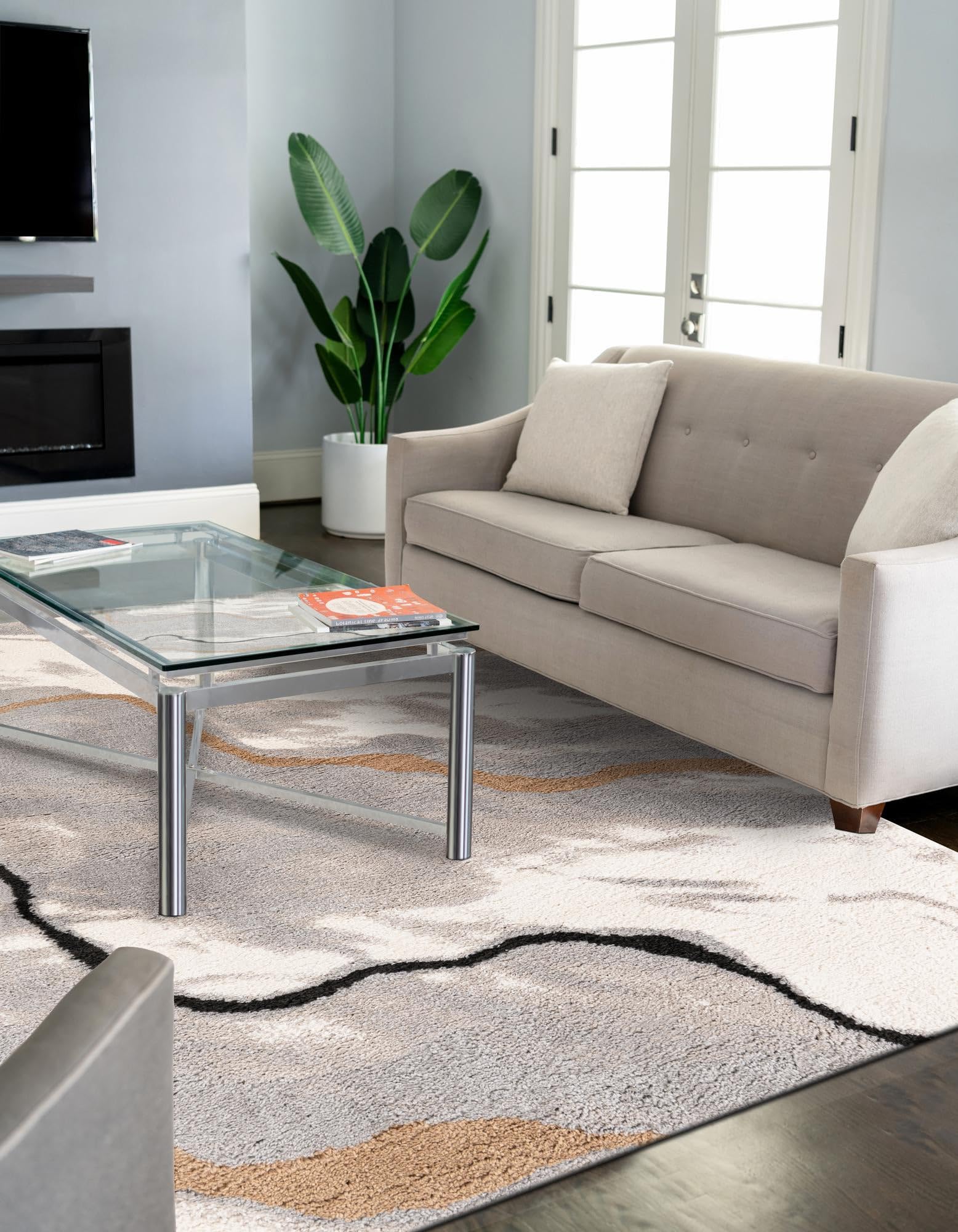 Rugs.com Sepia Collection Rug – 4x6 Gray and Ivory High-Pile Rug Perfect for Entryways, Kitchens, Breakfast Nooks, Accent Pieces - Image 8