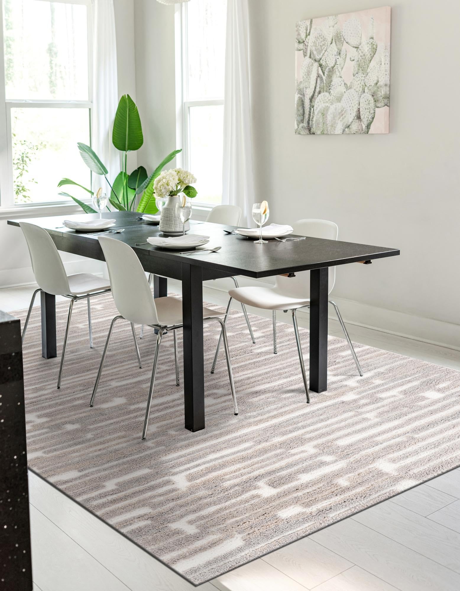 Rugs.com Sepia Collection Rug – 4x6 Ivory High-Pile Rug Perfect for Entryways, Kitchens, Breakfast Nooks, Accent Pieces - Image 5