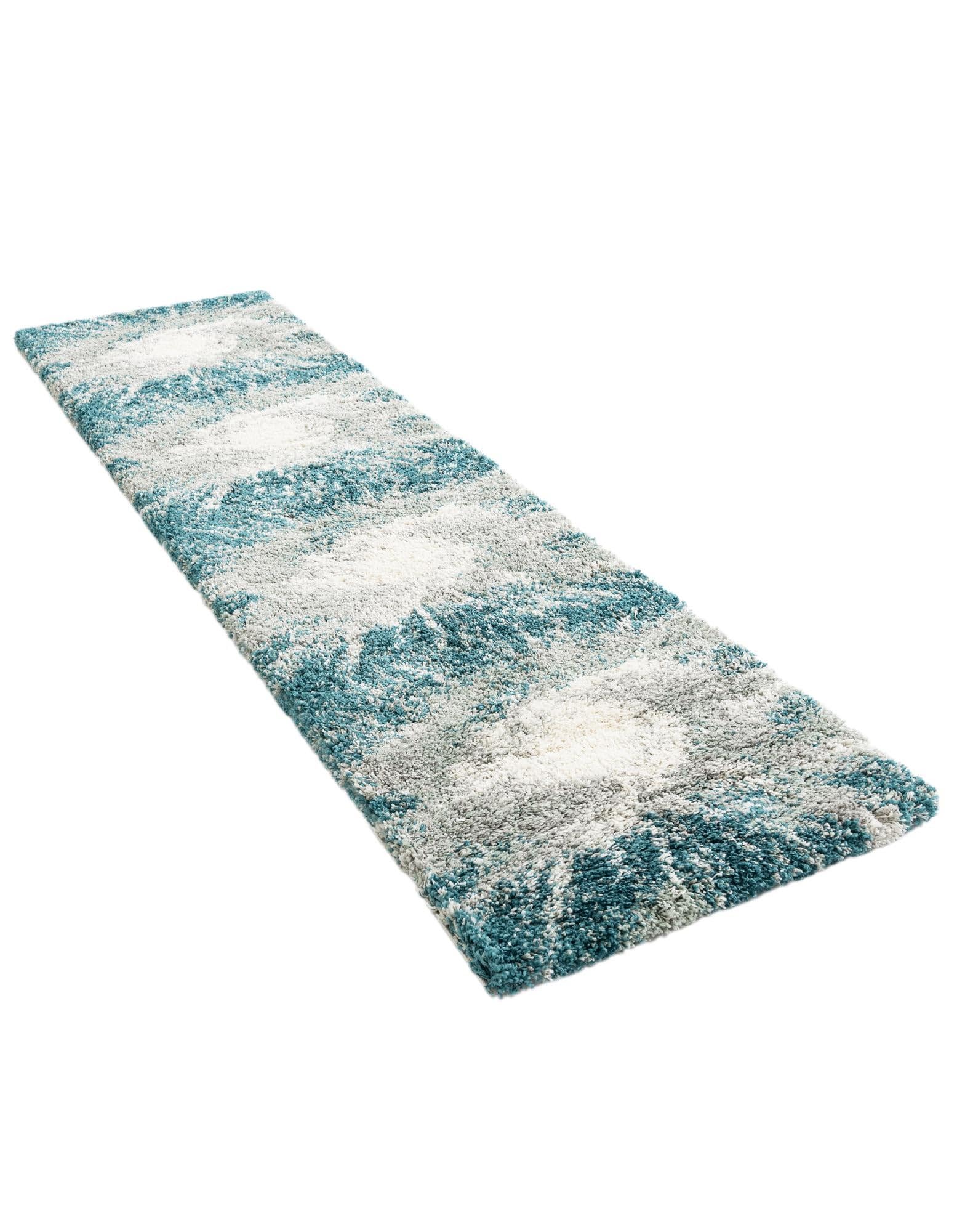 Rugs.com Soft Touch Shag Collection Rug – 10 Ft Runner Teal Shag-Pile Rug Perfect for Hallways, Entryways - Image 3