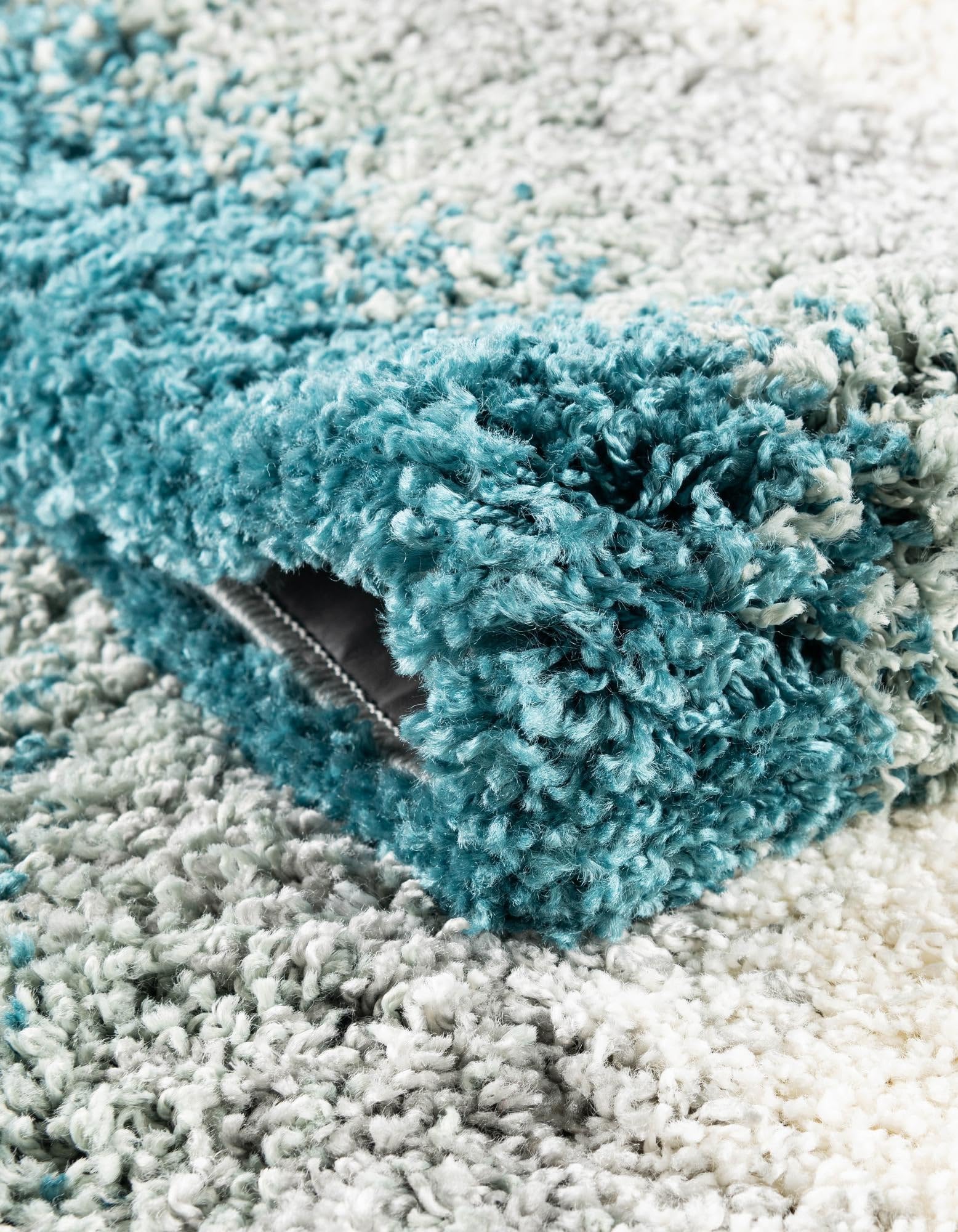 Rugs.com Soft Touch Shag Collection Rug – 10 Ft Runner Teal Shag-Pile Rug Perfect for Hallways, Entryways - Image 5