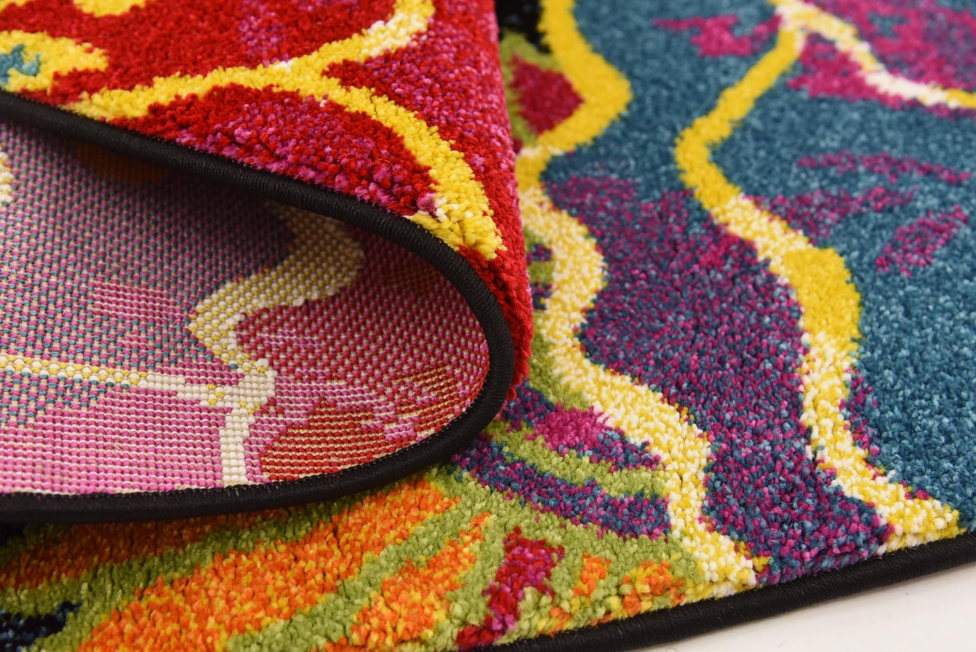 Rugs.com Tuscany Collection Rug – 6 Ft Round Black Medium-Pile Rug Perfect for Kitchens, Dining Rooms - Image 9