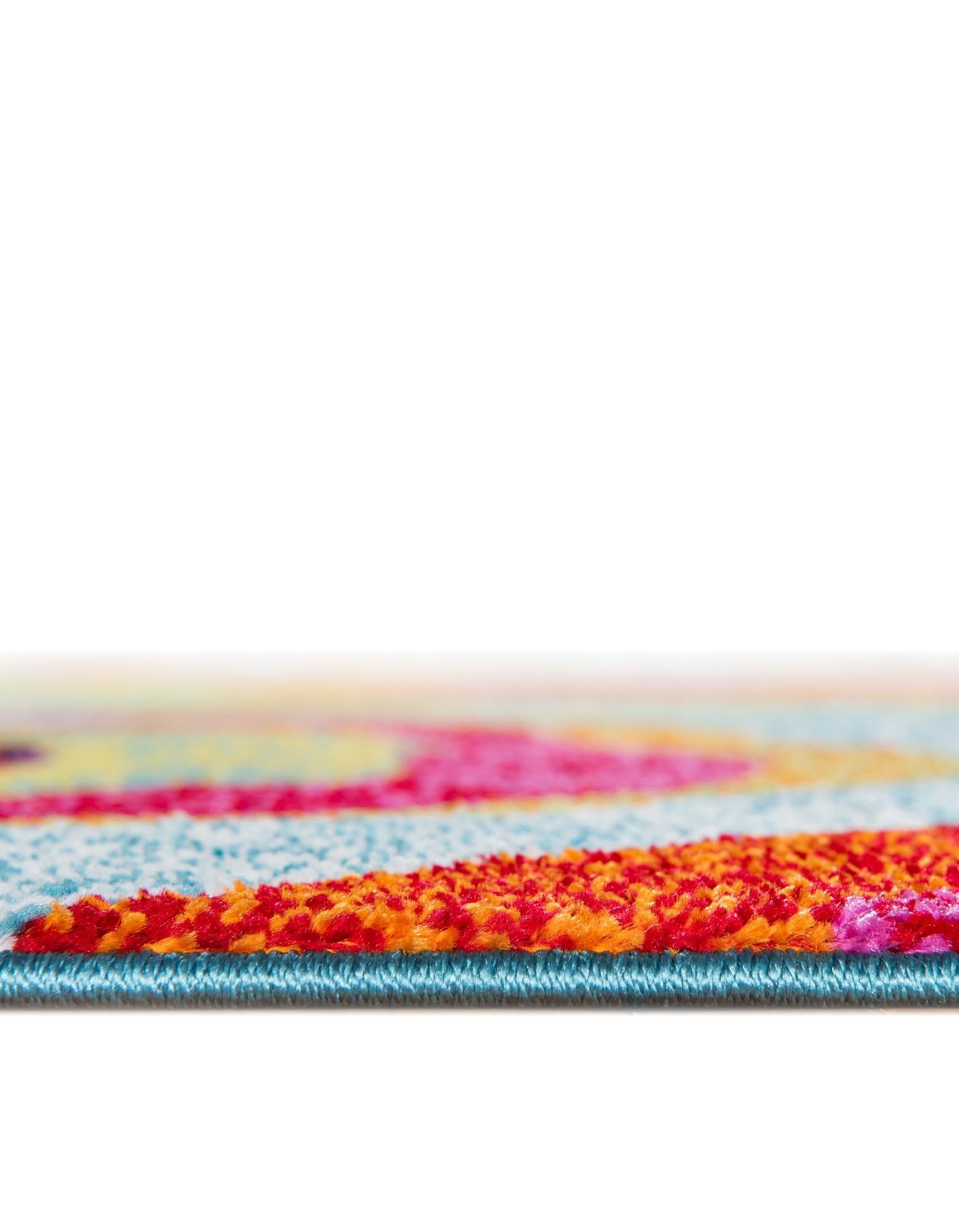 Rugs.com Tuscany Collection Rug – 8 Ft Round Blue Medium-Pile Rug Perfect for Kitchens, Dining Rooms - Image 4