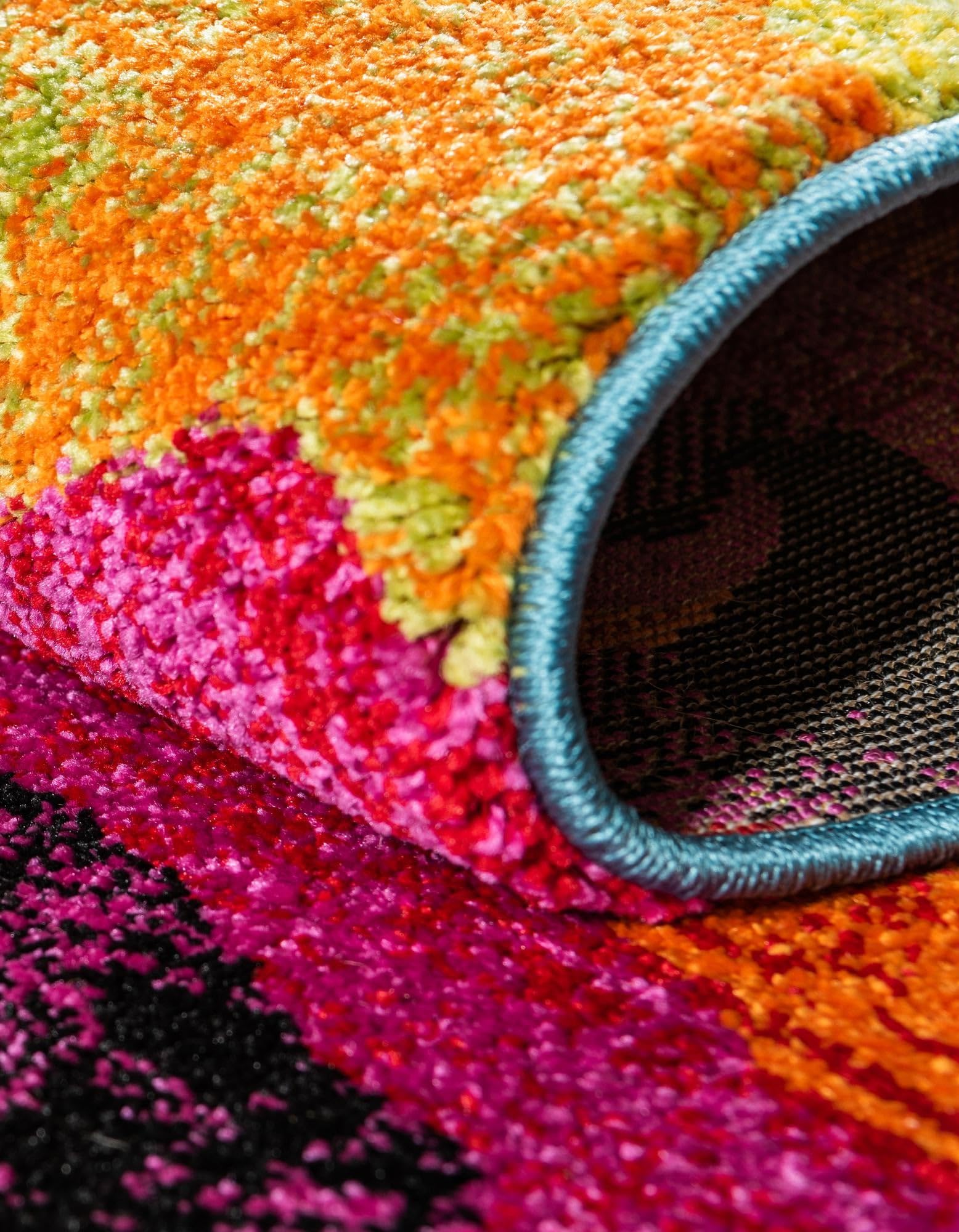 Rugs.com Tuscany Collection Rug – 8 Ft Round Blue Medium-Pile Rug Perfect for Kitchens, Dining Rooms - Image 6