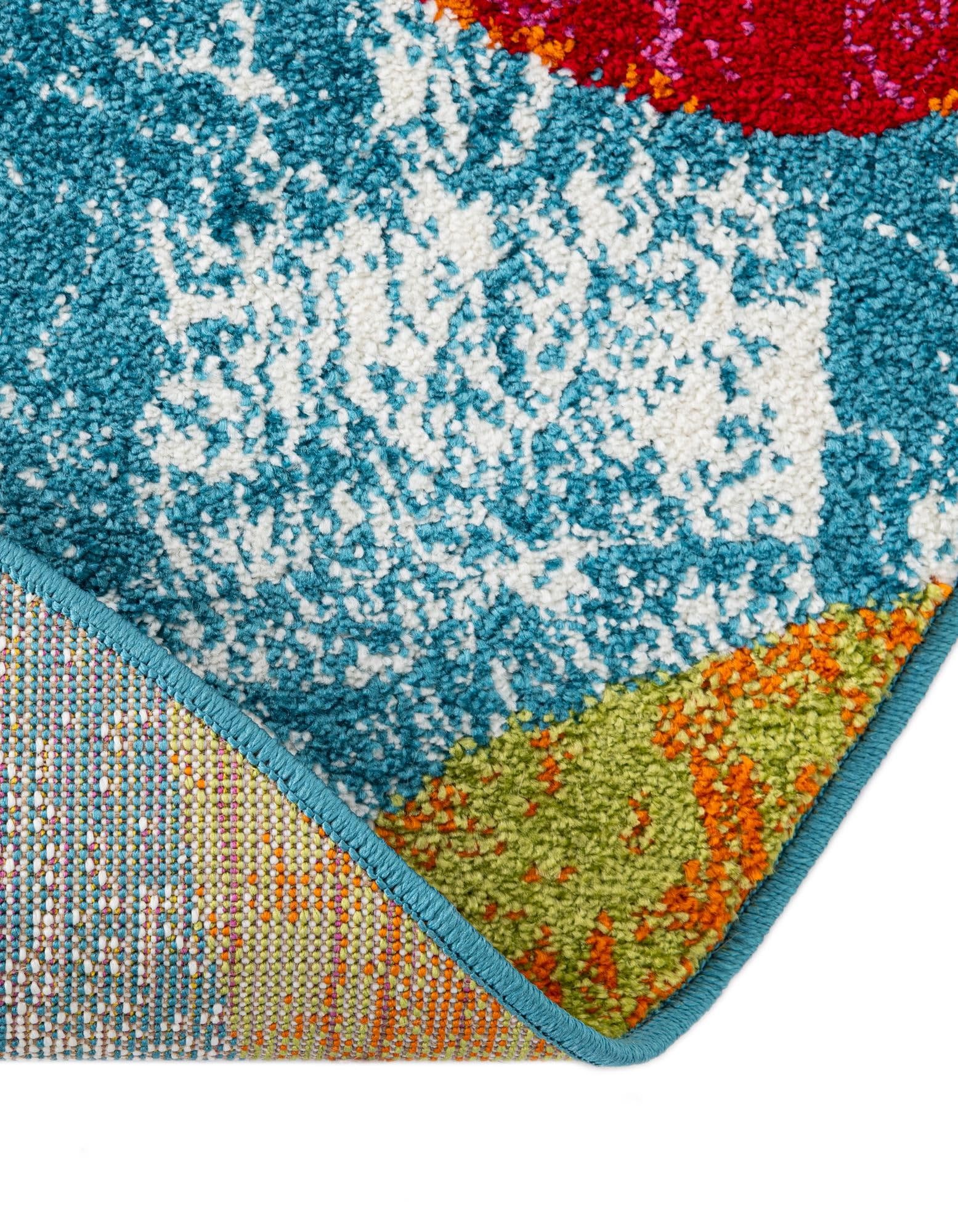 Rugs.com Tuscany Collection Rug – 8 Ft Round Blue Medium-Pile Rug Perfect for Kitchens, Dining Rooms - Image 9