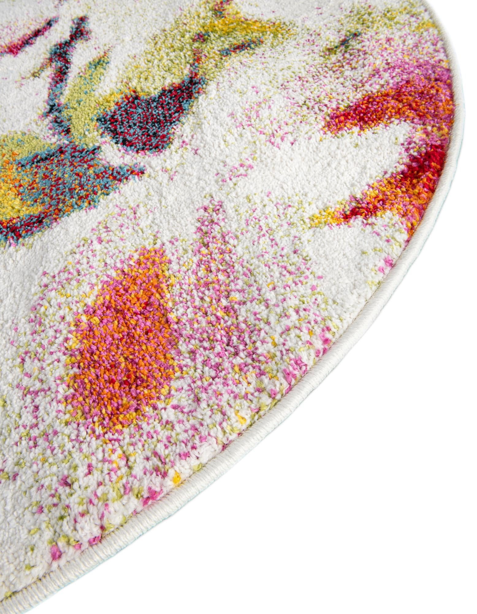 Rugs.com Tuscany Collection Rug – 8 Ft Round Ivory Medium-Pile Rug Perfect for Kitchens, Dining Rooms - Image 6