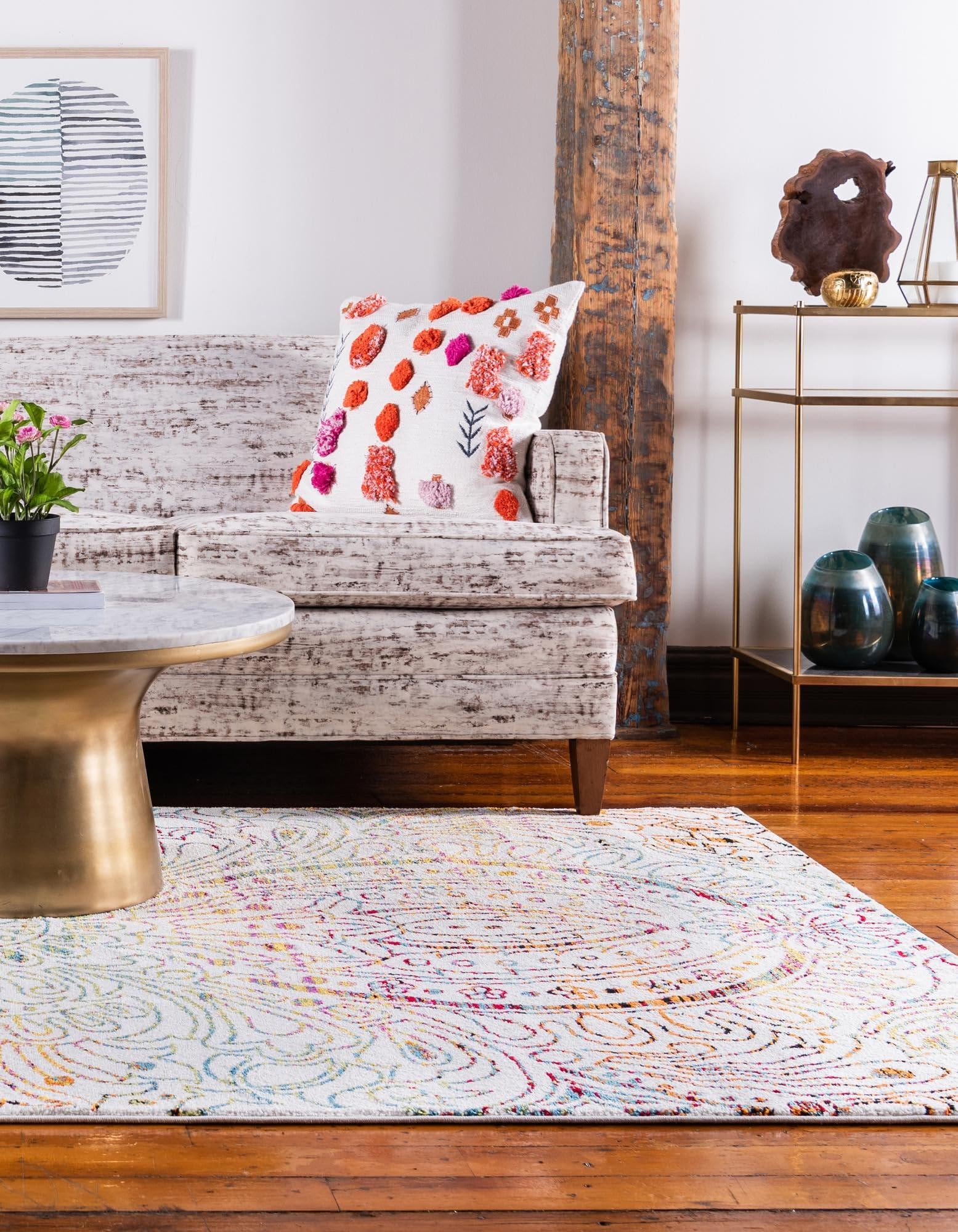 Rugs.com Tuscany Collection Rug – 9x12 Ivory Medium-Pile Rug Perfect for Living Rooms, Large Dining Rooms, Open Floorplans - Image 4