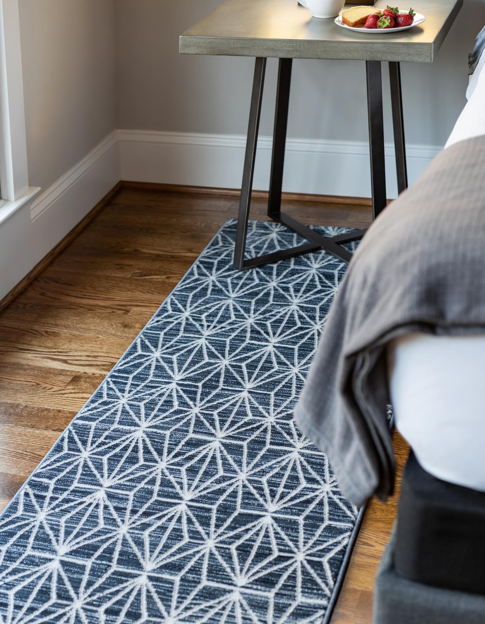 Rugs.com Uptown Collection Rug – 6 Ft Runner Navy Blue Medium-Pile Rug Perfect for Hallways, Entryways - Image 4