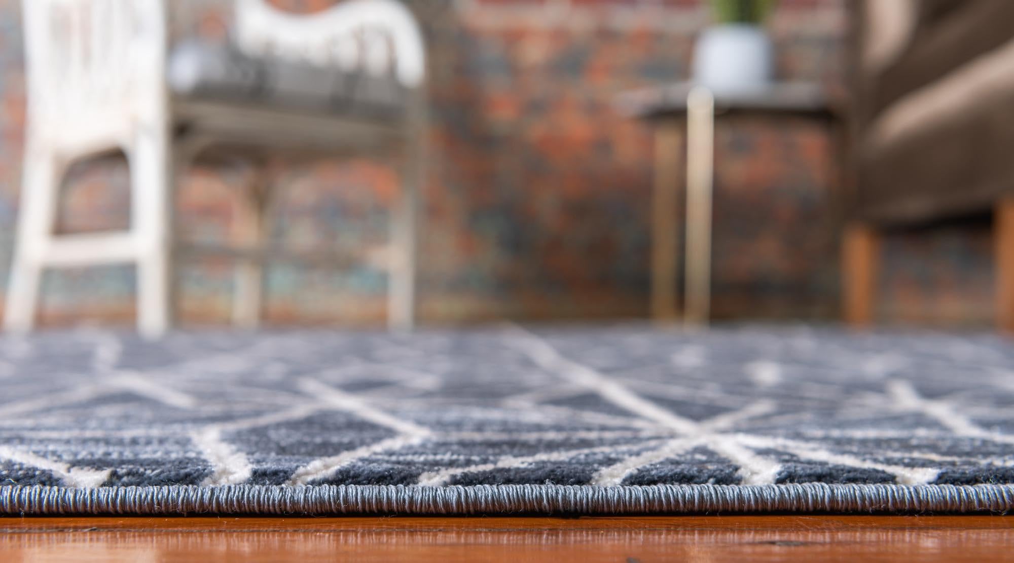 Rugs.com Uptown Collection Rug – 6 Ft Runner Navy Blue Medium-Pile Rug Perfect for Hallways, Entryways - Image 5