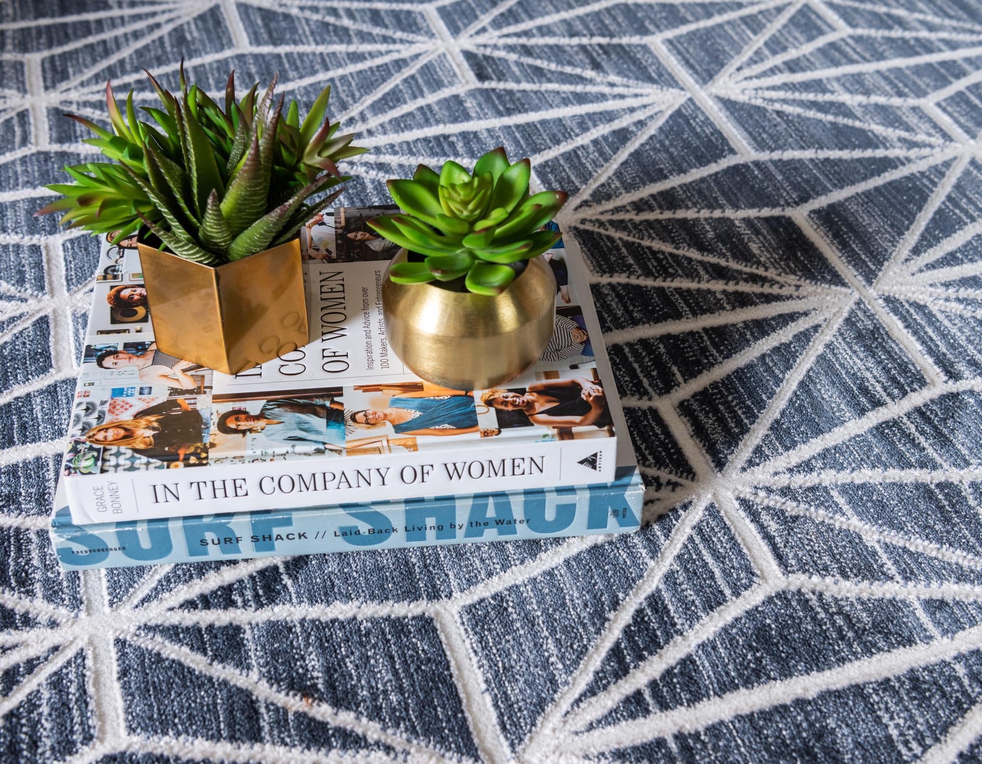 Rugs.com Uptown Collection Rug – 6 Ft Runner Navy Blue Medium-Pile Rug Perfect for Hallways, Entryways - Image 6