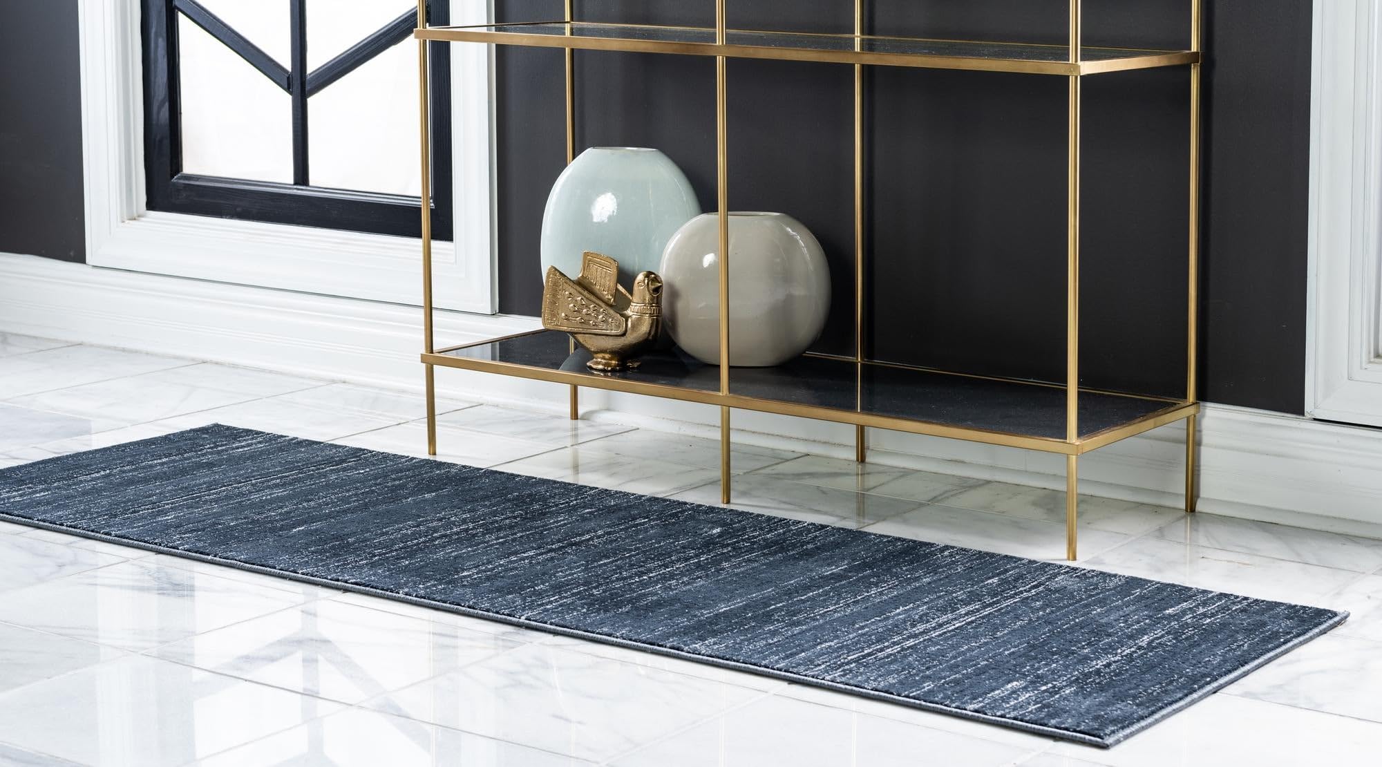 Rugs.com Uptown Collection Rug – 6 Ft Runner Navy Blue Medium-Pile Rug Perfect for Hallways, Entryways - Image 3