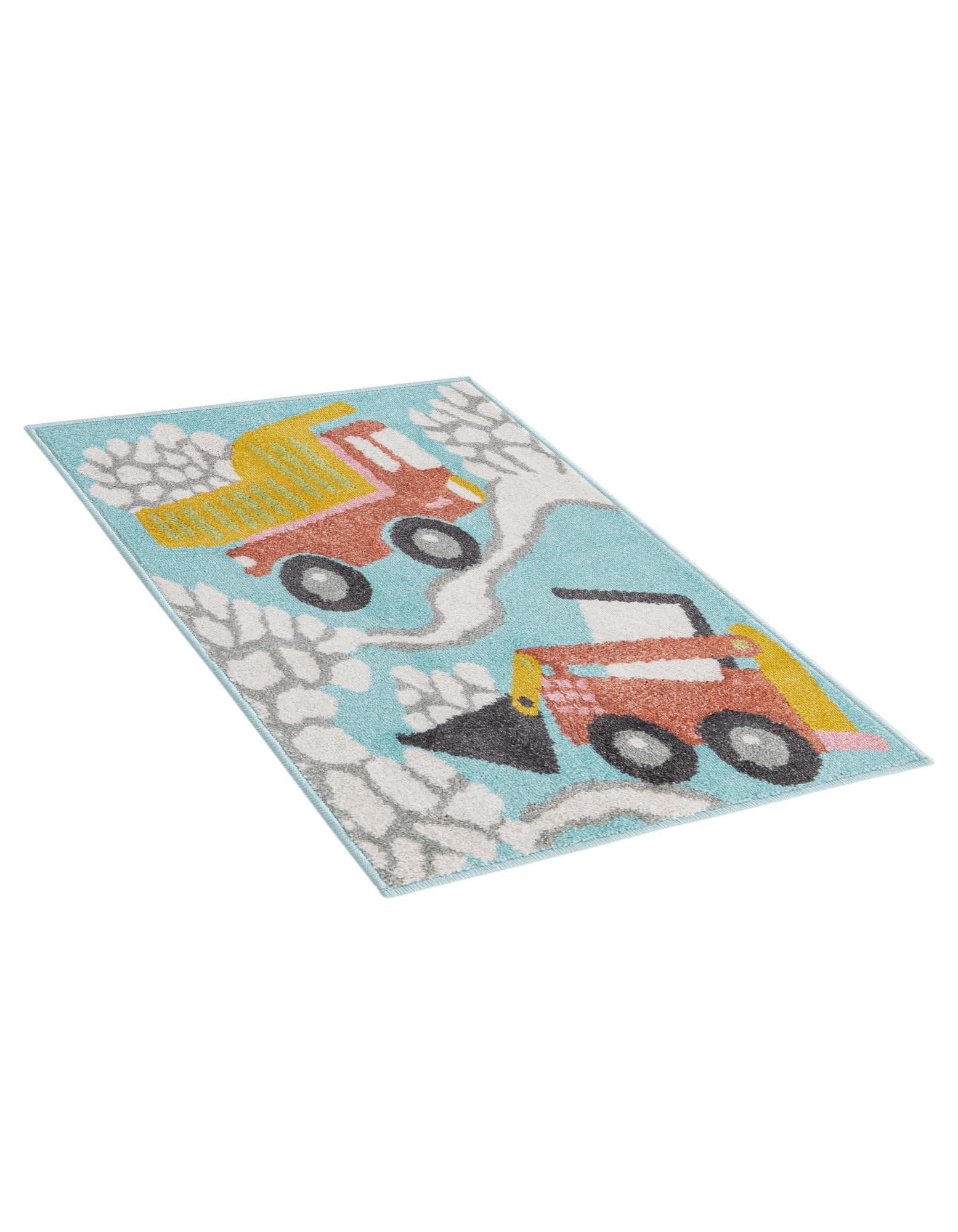 Rugs.com Whimsy Kids Collection Rug – 2x3 Teal Medium-Pile Rug Perfect for Entryways, Kitchens, Breakfast Nooks, Accent Pieces - Image 3