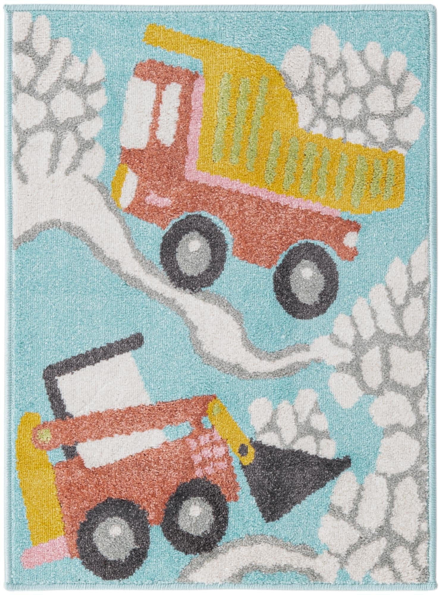 Rugs.com Whimsy Kids Collection Rug – 2x3 Teal Medium-Pile Rug Perfect for Entryways, Kitchens, Breakfast Nooks, Accent Pieces - Image 5