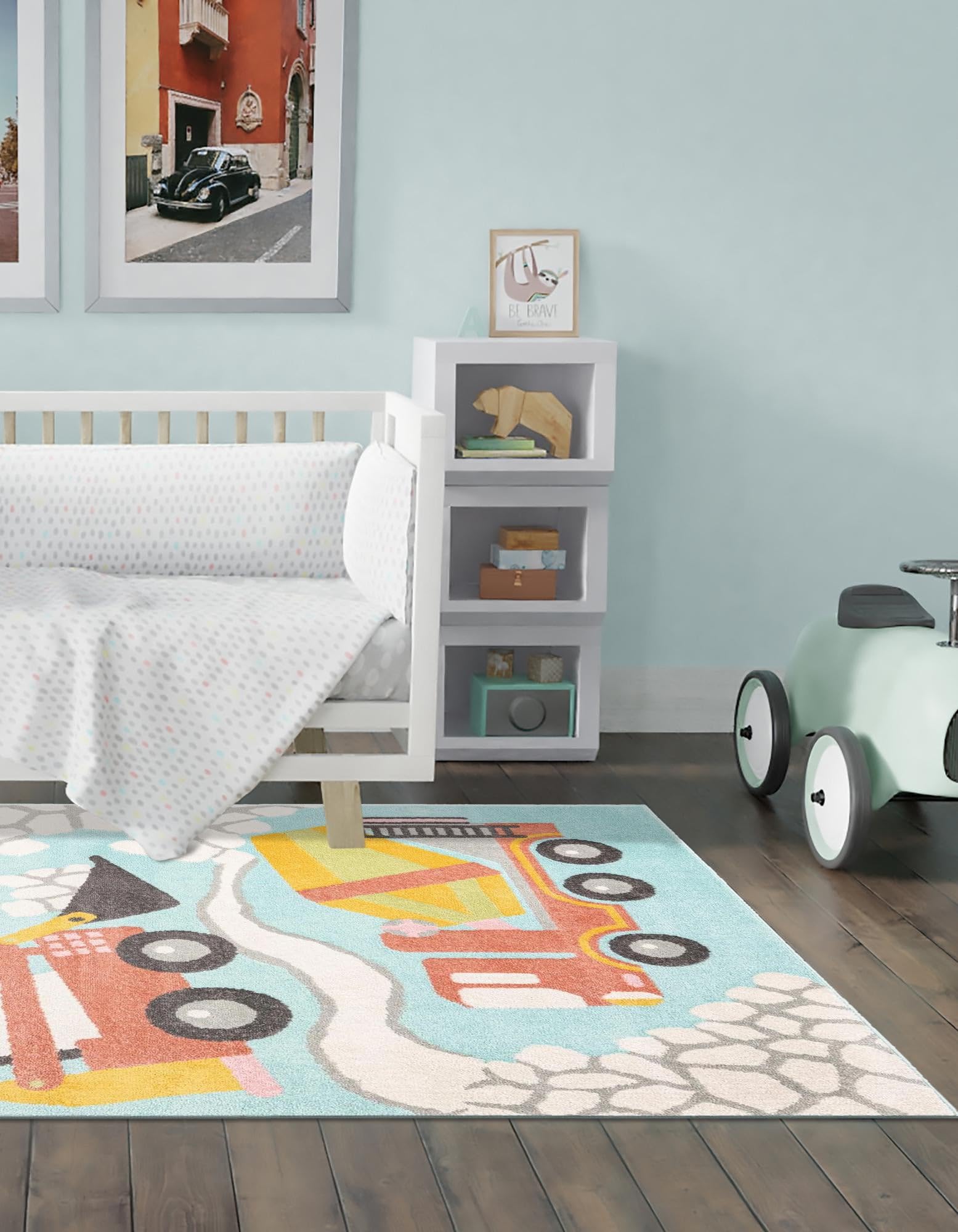 Rugs.com Whimsy Kids Collection Rug – 2x3 Teal Medium-Pile Rug Perfect for Entryways, Kitchens, Breakfast Nooks, Accent Pieces - Image 6