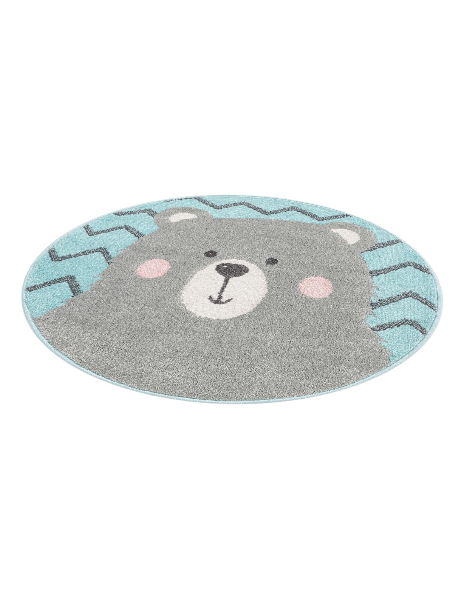 Rugs.com Whimsy Kids Collection Rug – 3 Ft Round Blue Medium-Pile Rug Perfect for Kitchens, Dining Rooms - Image 3