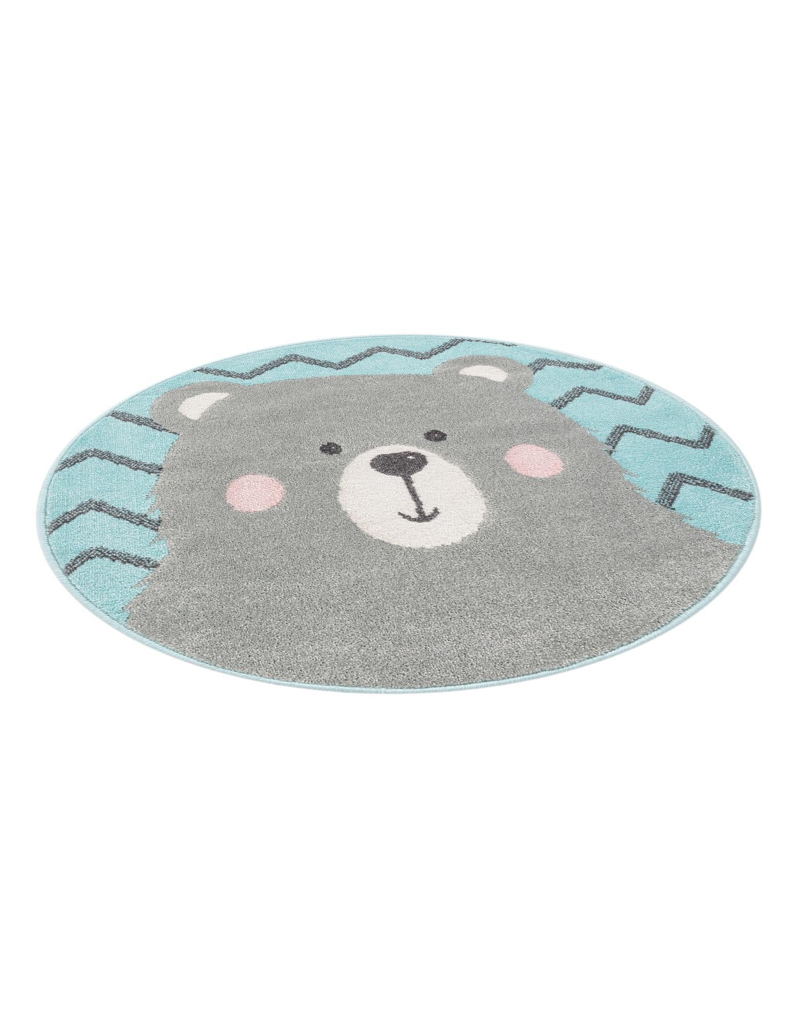 Rugs.com Whimsy Kids Collection Rug – 3 Ft Round Blue Medium-Pile Rug Perfect for Kitchens, Dining Rooms - Image 4