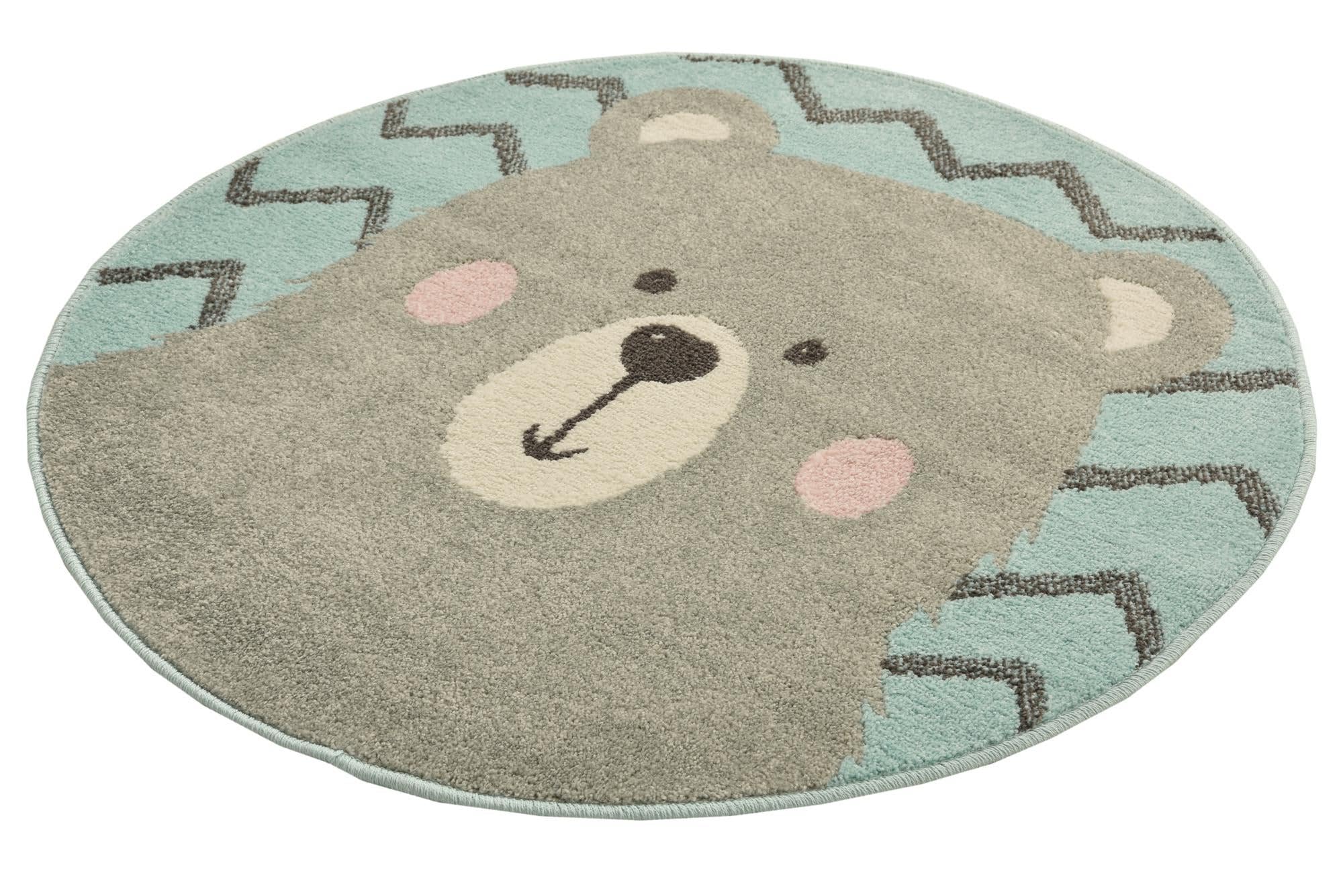 Rugs.com Whimsy Kids Collection Rug – 3 Ft Round Blue Medium-Pile Rug Perfect for Kitchens, Dining Rooms - Image 5