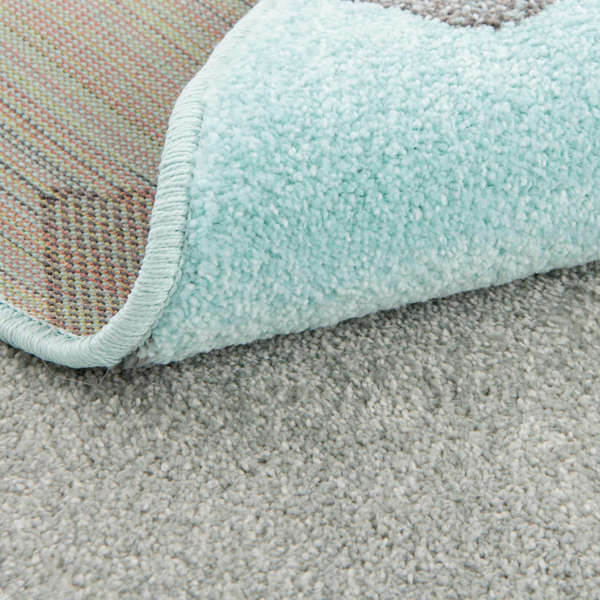 Rugs.com Whimsy Kids Collection Rug – 3 Ft Round Blue Medium-Pile Rug Perfect for Kitchens, Dining Rooms - Image 8