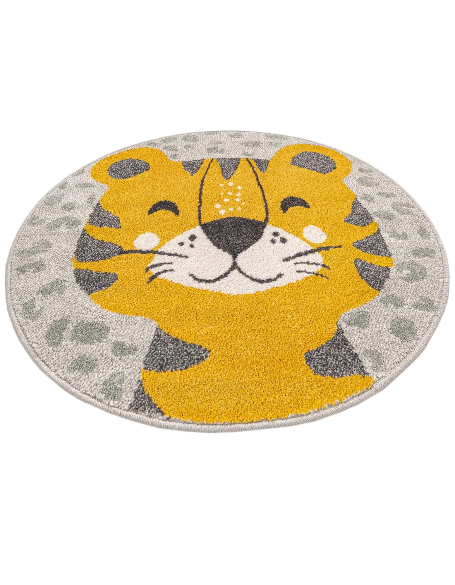 Rugs.com Whimsy Kids Collection Rug – 3 Ft Round Gray Medium-Pile Rug Perfect for Kitchens, Dining Rooms - Image 3
