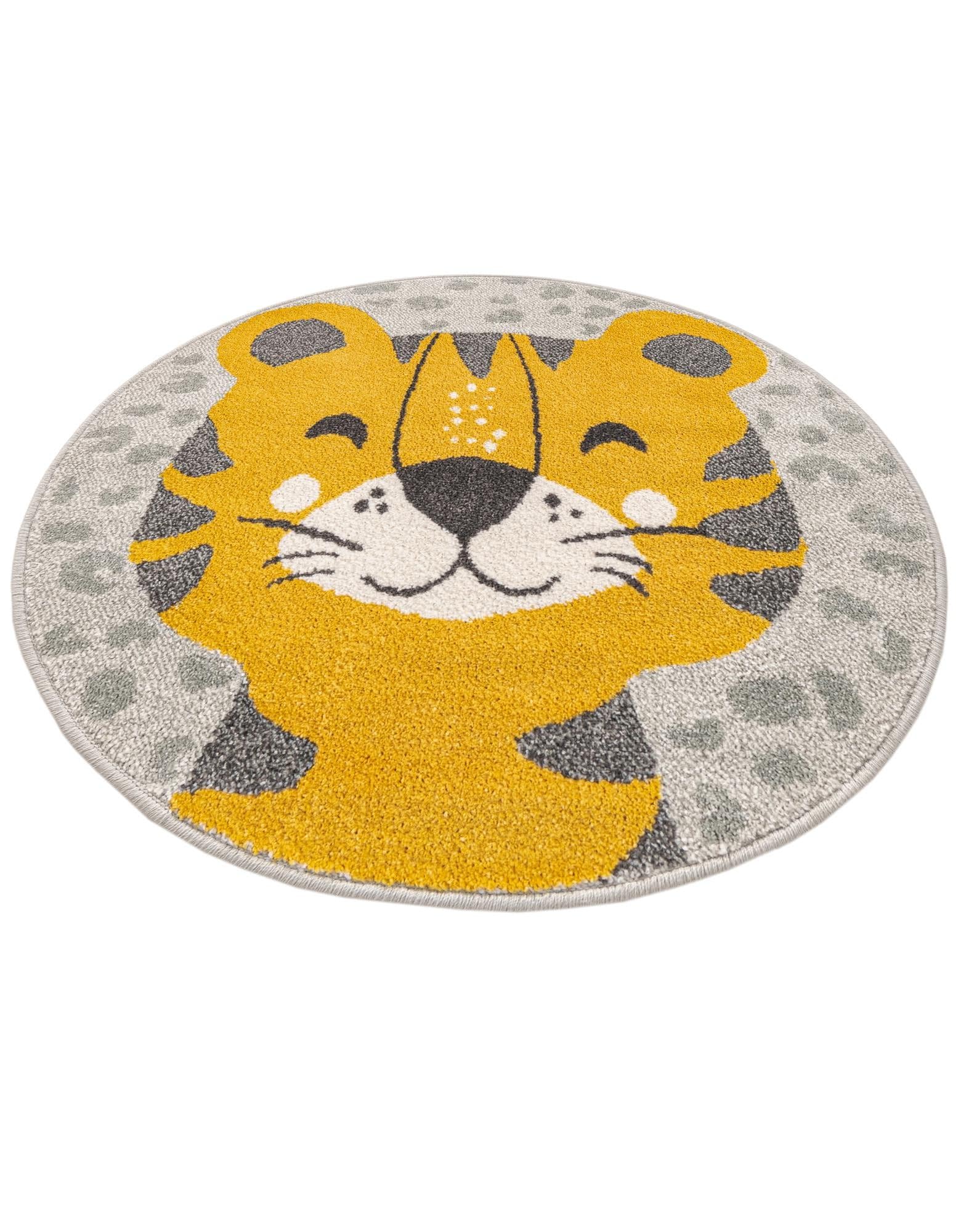 Rugs.com Whimsy Kids Collection Rug – 3 Ft Round Gray Medium-Pile Rug Perfect for Kitchens, Dining Rooms - Image 4