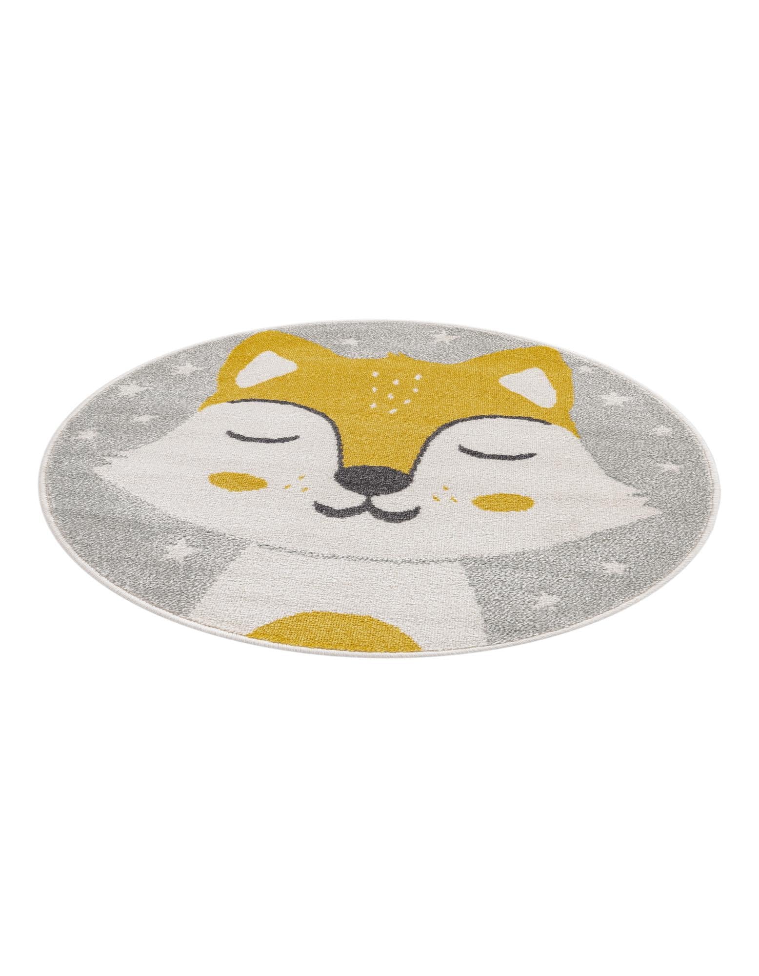 Rugs.com Whimsy Kids Collection Rug – 3 Ft Round Gray Medium-Pile Rug Perfect for Kitchens, Dining Rooms - Image 3