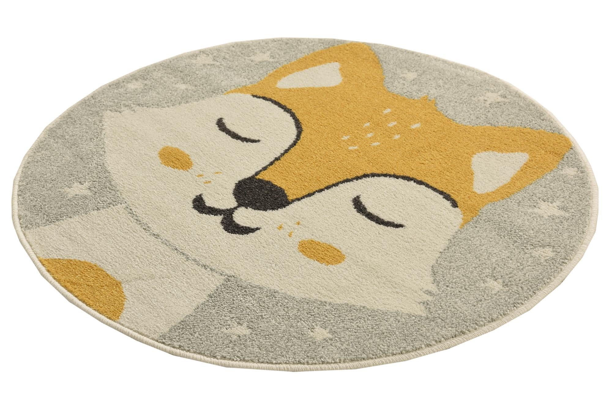 Rugs.com Whimsy Kids Collection Rug – 3 Ft Round Gray Medium-Pile Rug Perfect for Kitchens, Dining Rooms - Image 5