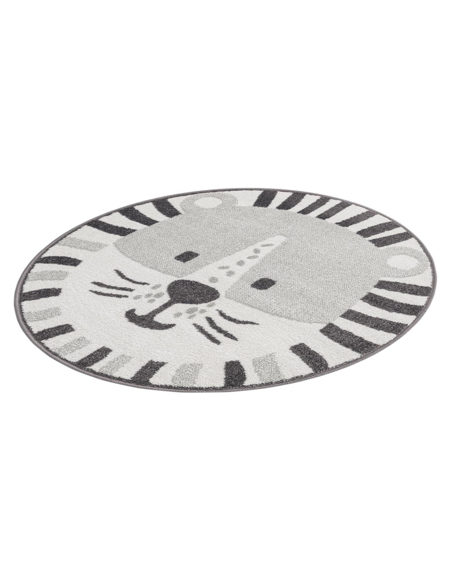 Rugs.com Whimsy Kids Collection Rug – 3 Ft Round Gray Medium-Pile Rug Perfect for Kitchens, Dining Rooms - Image 3