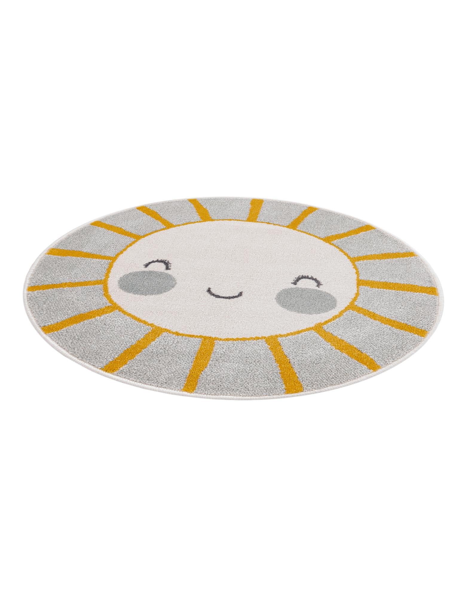 Rugs.com Whimsy Kids Collection Rug – 3 Ft Round Gray Medium-Pile Rug Perfect for Kitchens, Dining Rooms - Image 3